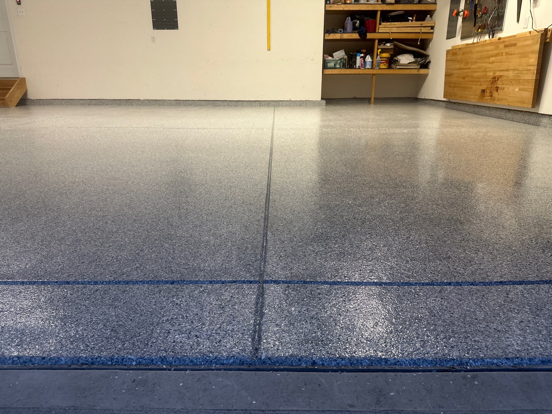 Galaxy Concrete Coatings of Cincinnati Facebook ad: Ken’s garage needed a refresh, and the install…