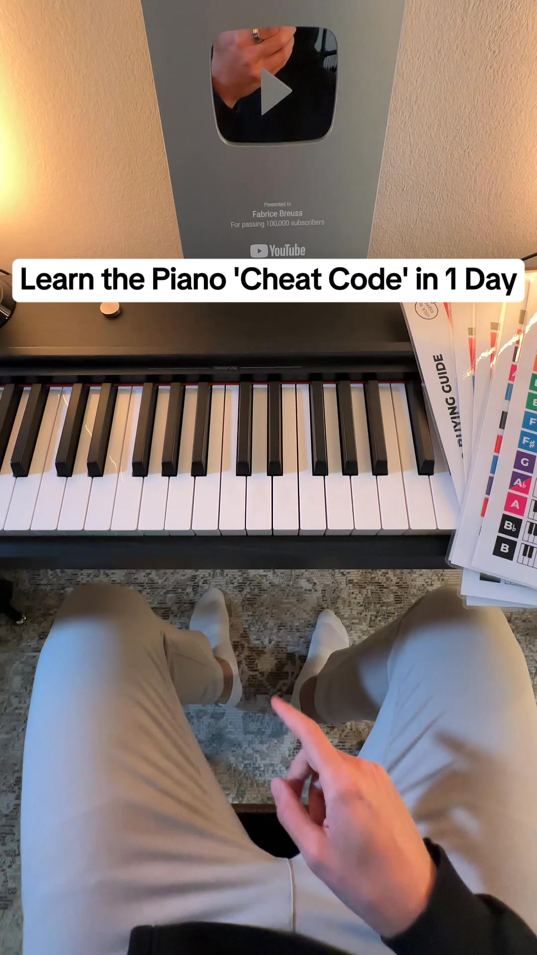 Fabrice Breuss Facebook ad: Learn the Piano CHEAT CODE in Just 1 Day