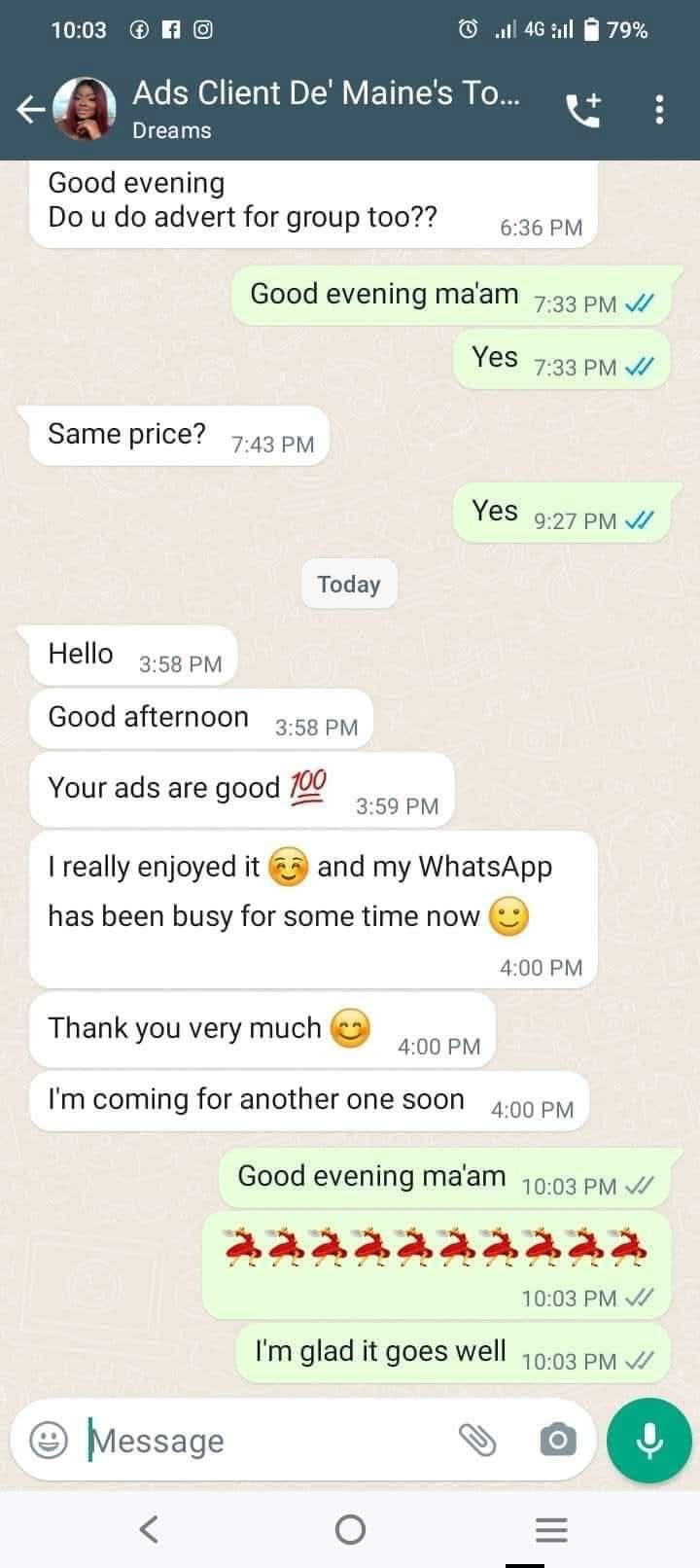 Kansol Digital Services Facebook ad: She said her WhatsApp has been so busy…