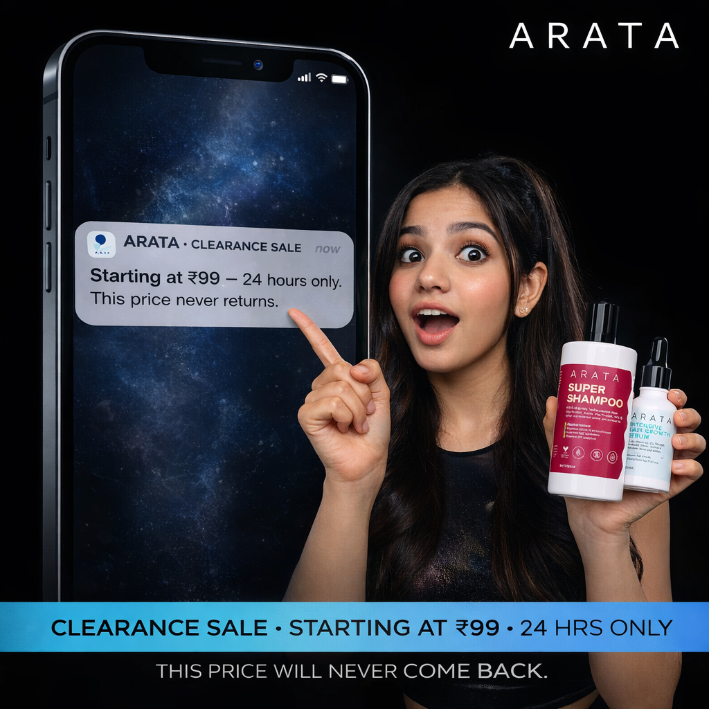 Arata Clearance Sale Facebook ad: Flash Clearance, From ₹99