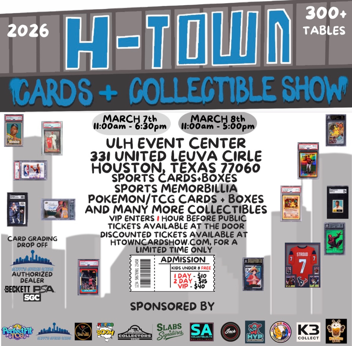 H-Town Cards & Collectible Show Facebook ad: Back once again at THE ULH EVENT CENTER!