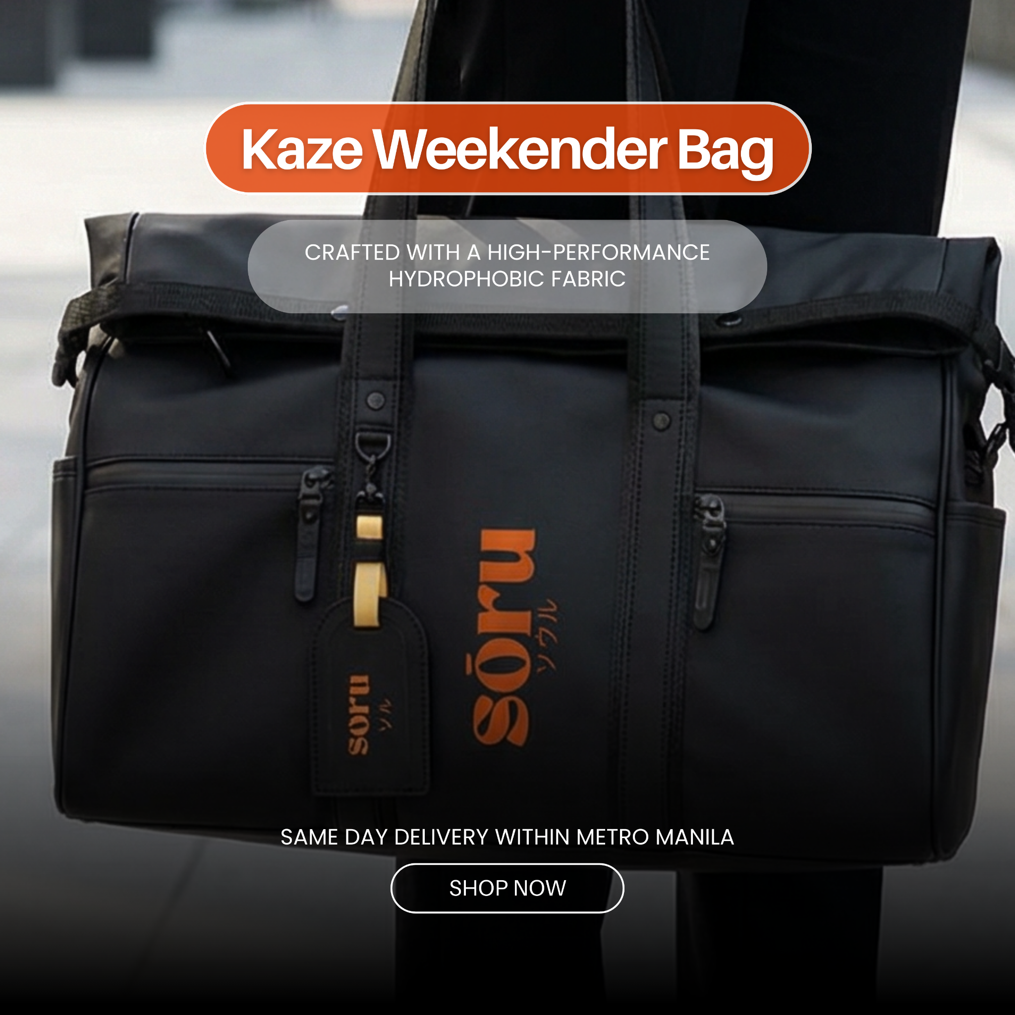 Sōru Facebook ad: One Bag for Work, Gym, and Weekend with KAZE