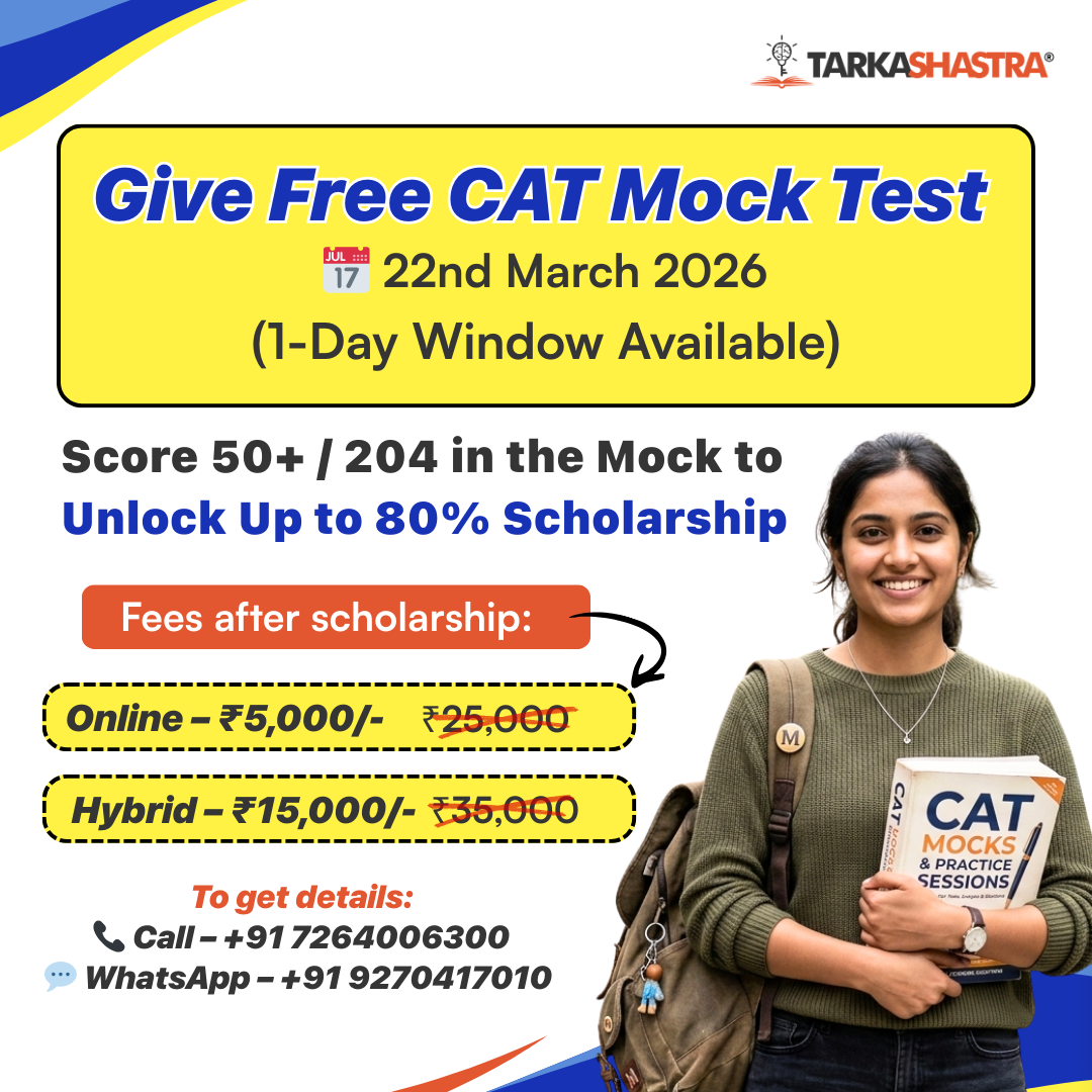 MBA Preparation - Tarkashastra Academy Facebook ad: WhatsApp us to get your mock test details.