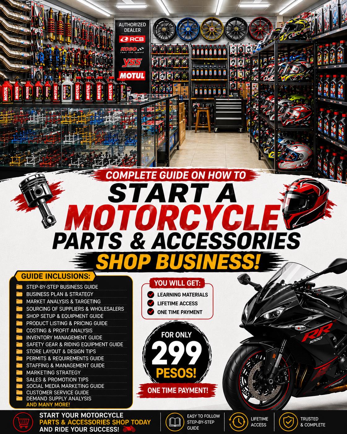 Motoshop Start-up Guide Facebook ad: ๐๐ฅ๐๐ง๐ง๐ข๐ง๐ ๐ญ๐จ ๐๐ญ๐๐ซ๐ญ ๐๐จ๐ฎ๐ซ ๐๐ฐ๐งโฆ