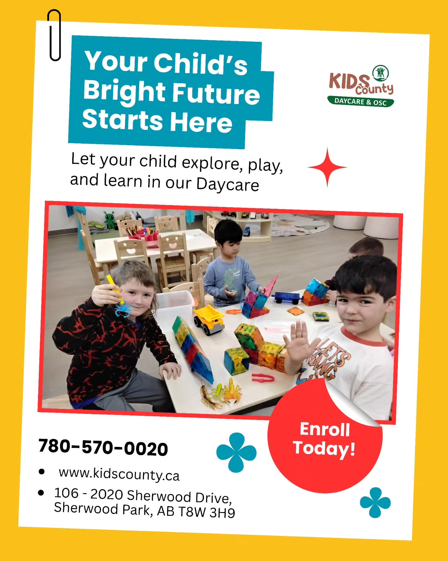 Kids County Daycare & OSC Facebook ad: Contact Kids County for Registration | Childcare and Daycare