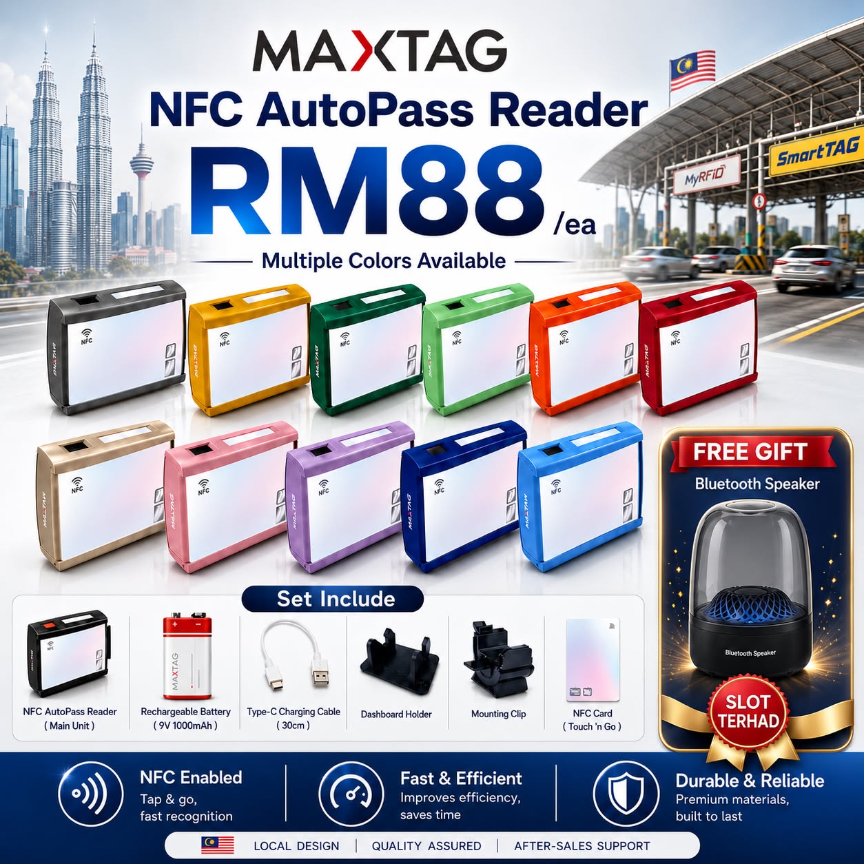Maxtag Smart Etoll Facebook ad: MAXTAG NFC AutoPass Reader, Hanya RM88!