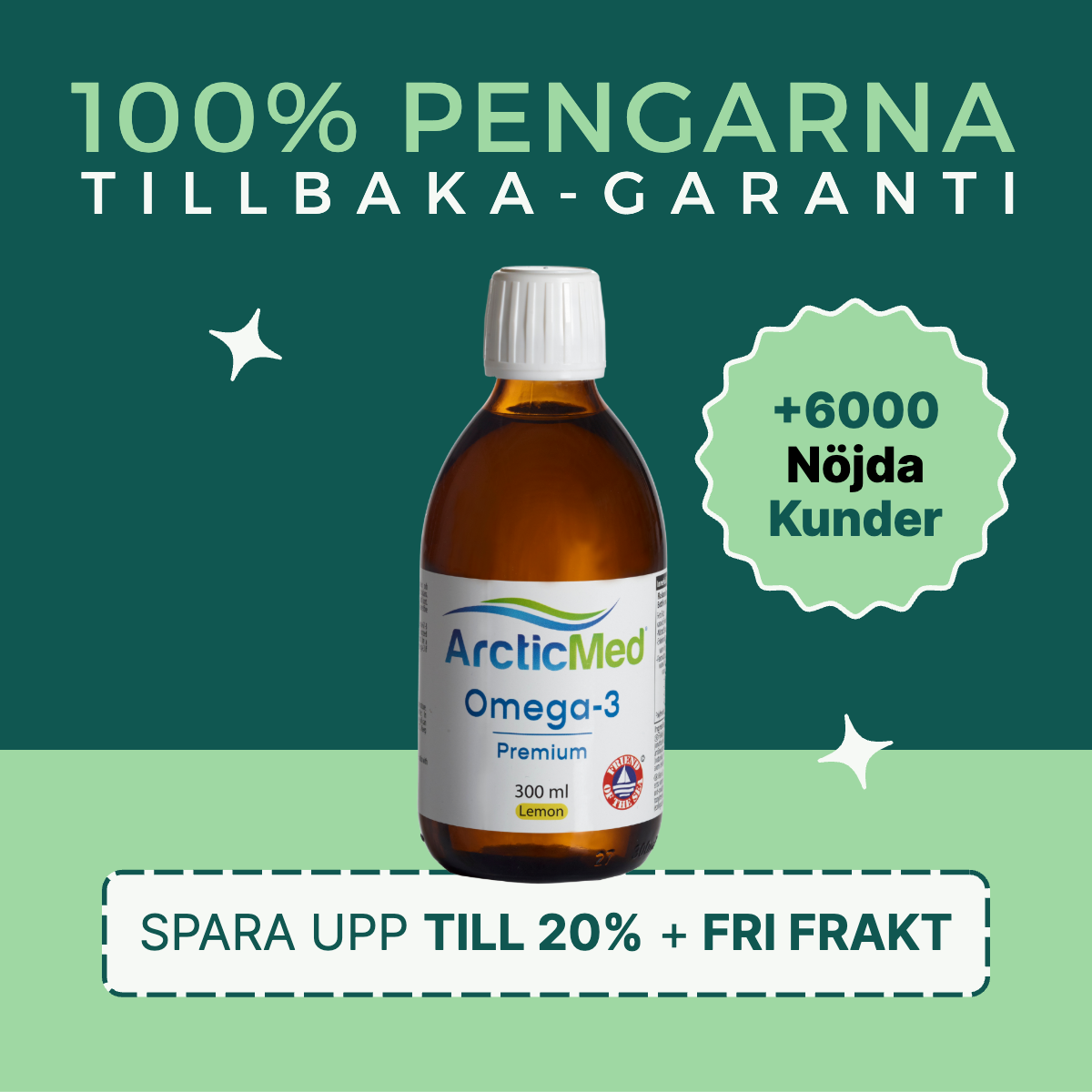 ArcticMed Omega-3 Facebook ad: Rekommenderad av experter