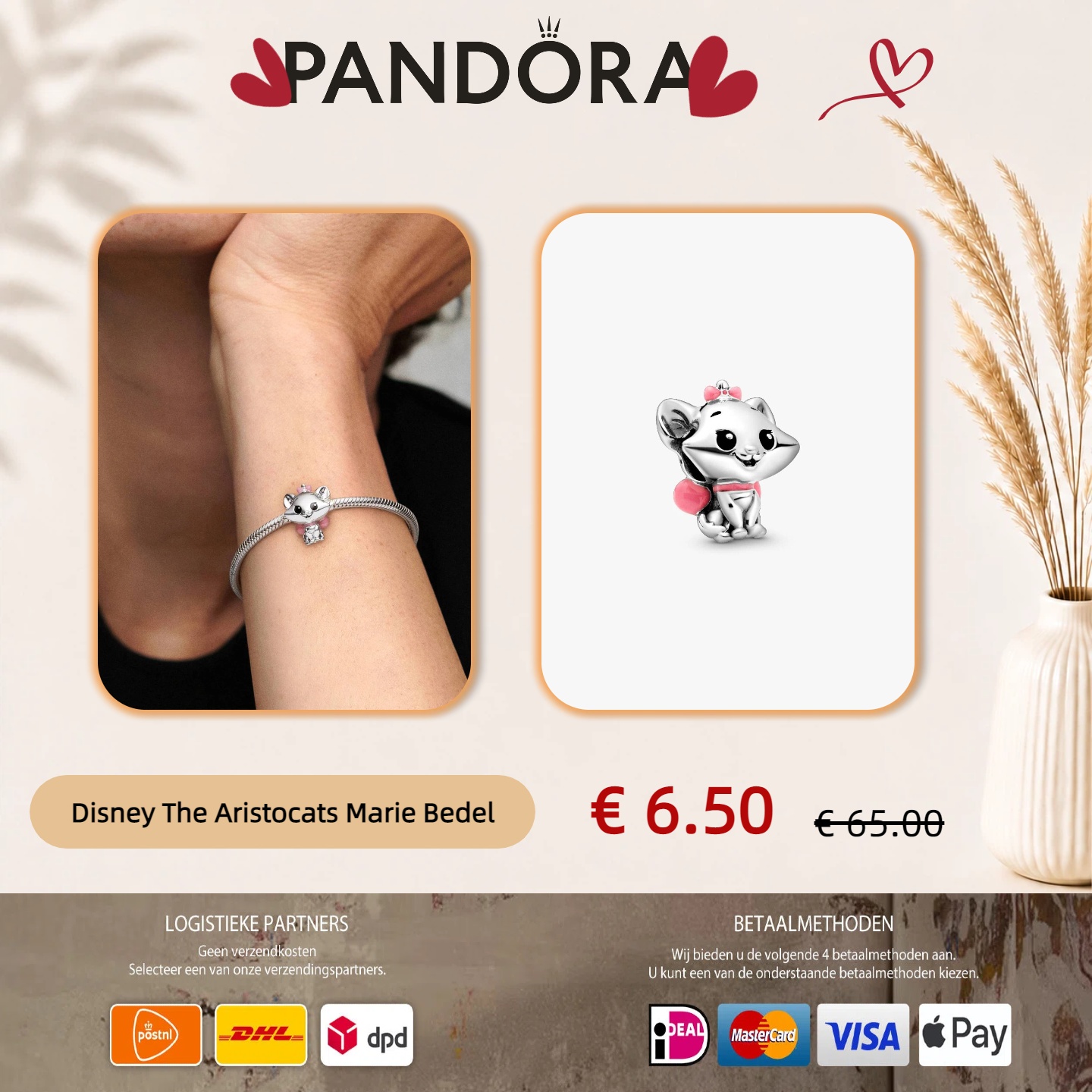 Sunbleached Facebook ad: Tijdloze armbanden die je look compleet maken.