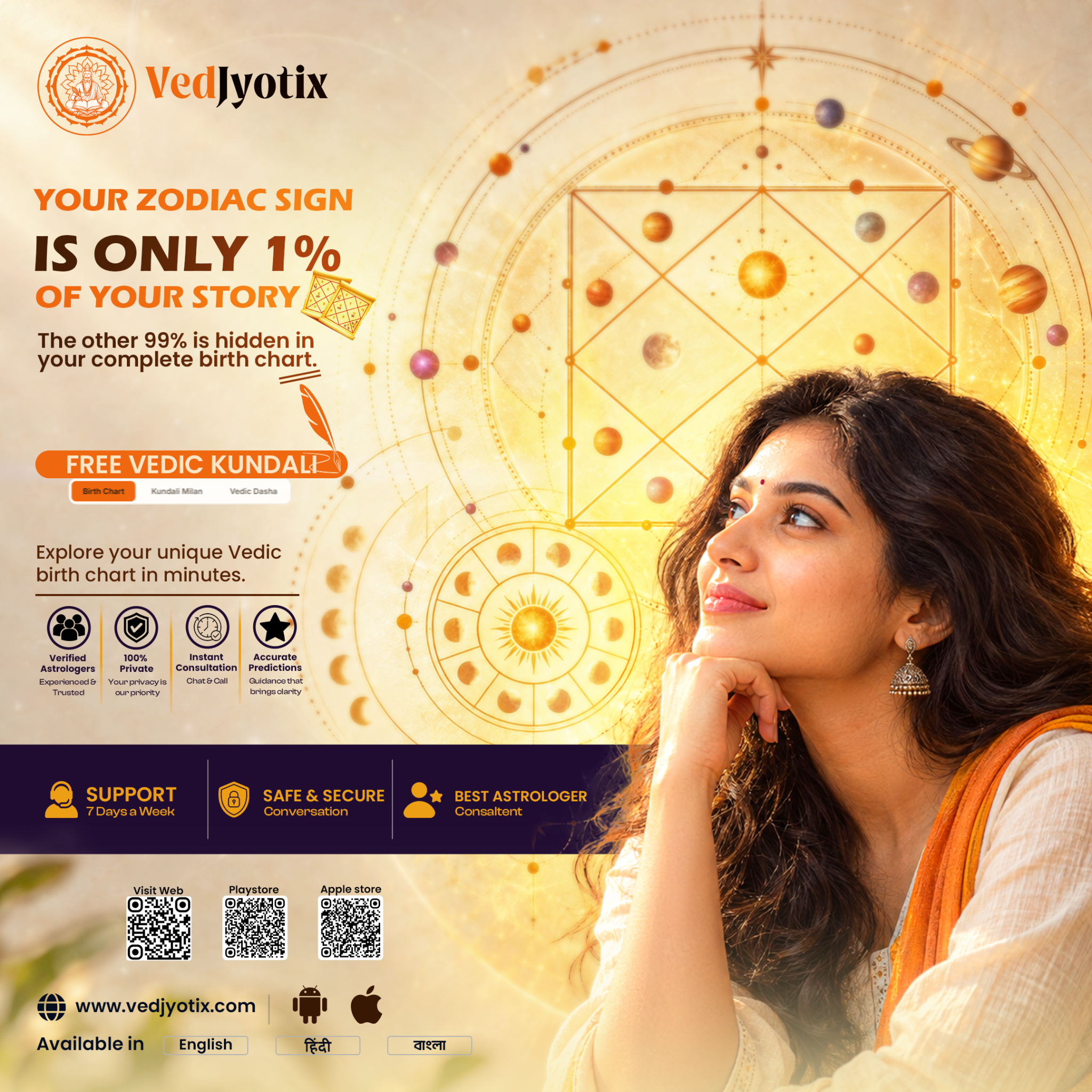 VedJyotix Facebook ad: Talk to an Expert Astrologer