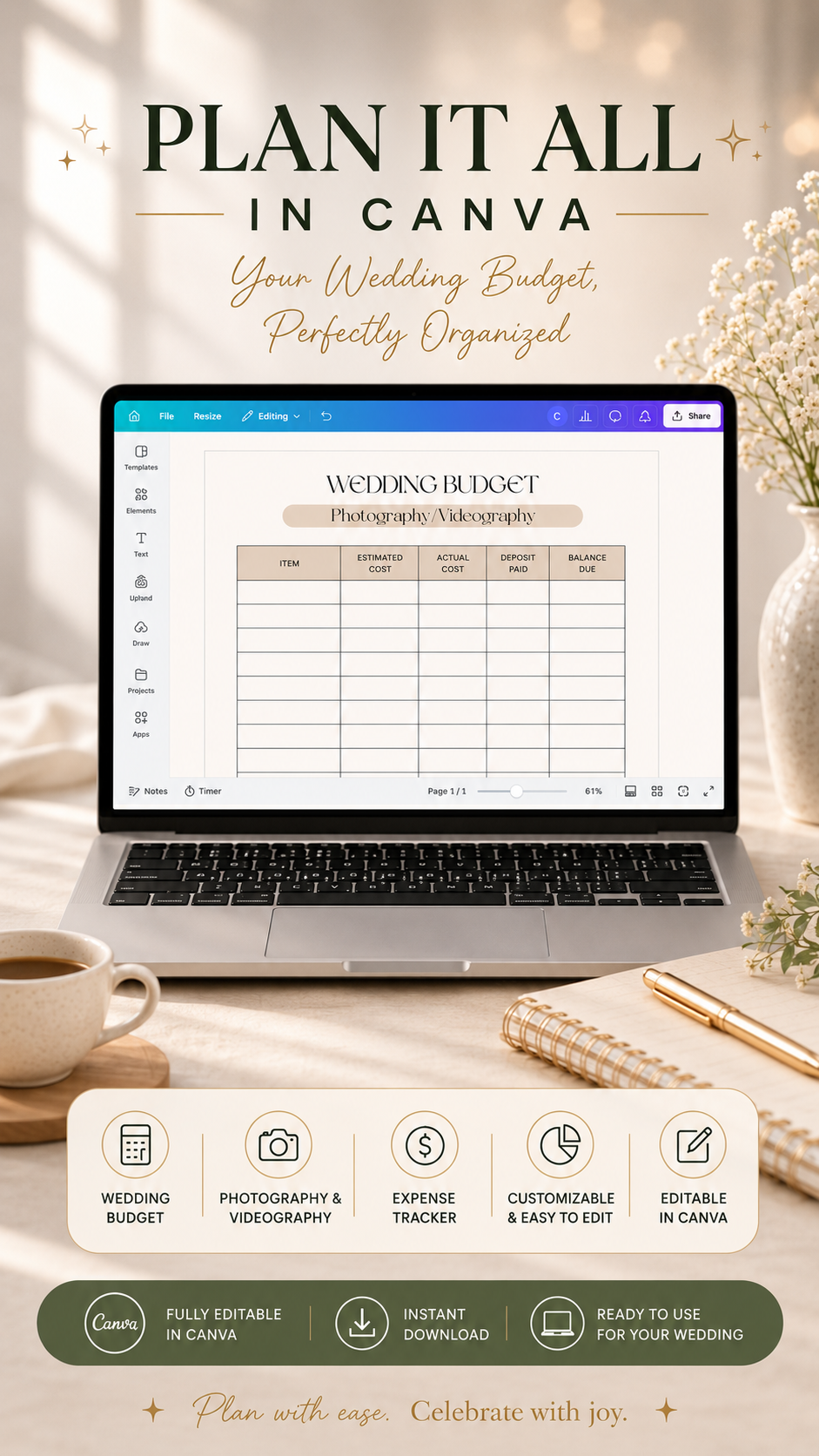 Wedding Budget Planner Facebook ad from Jun 29, 2026