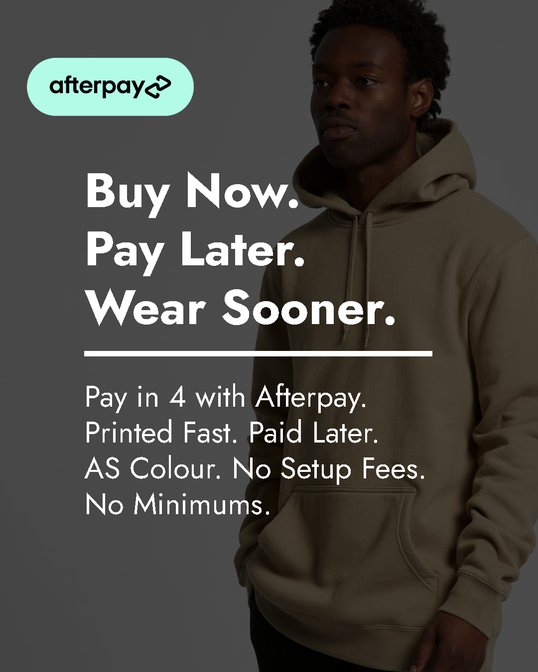 Screenlab Facebook ad: Buy Now. Pay Later. Wear Sooner.