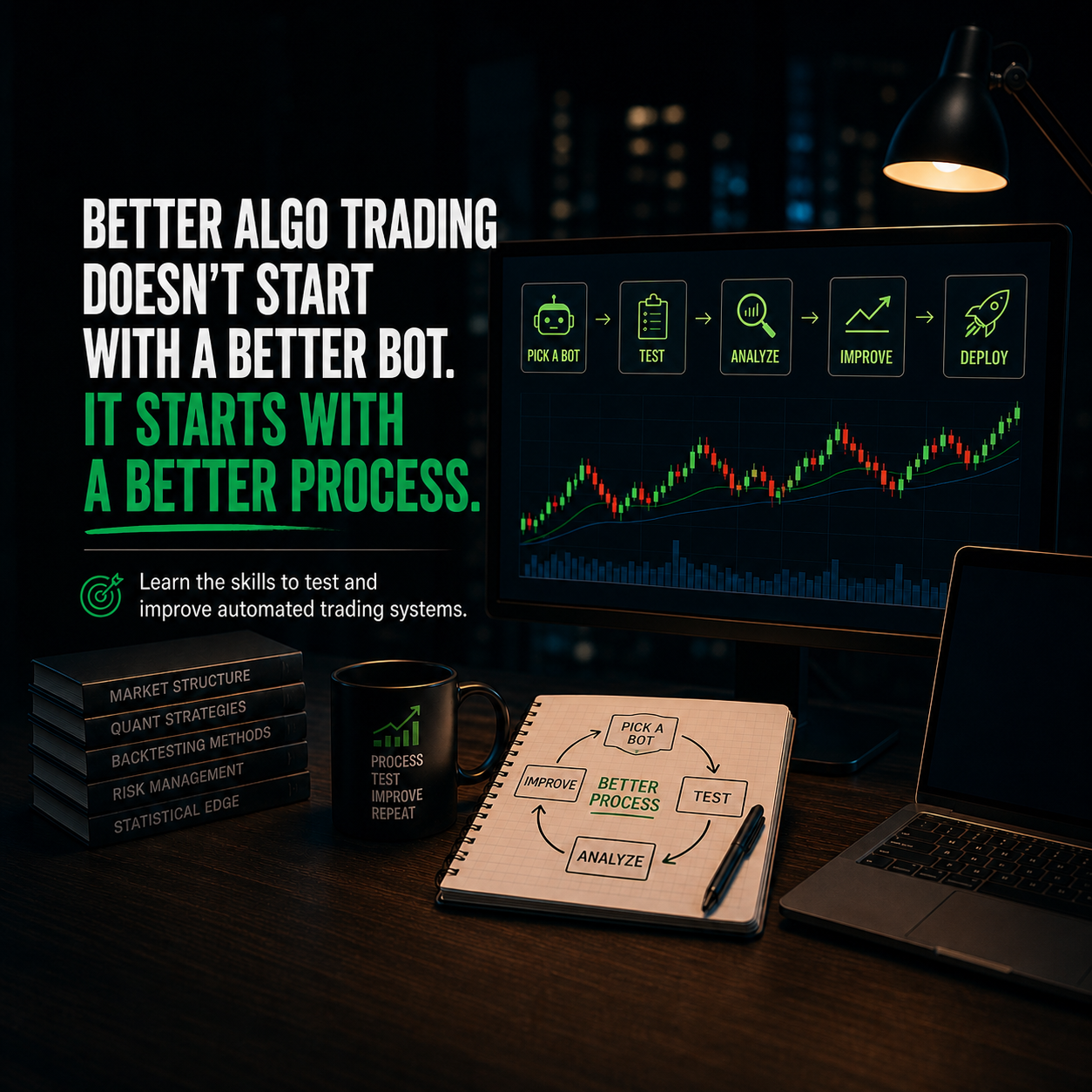 Push Button Trading Facebook ad: Master the Process Behind Algo Trading