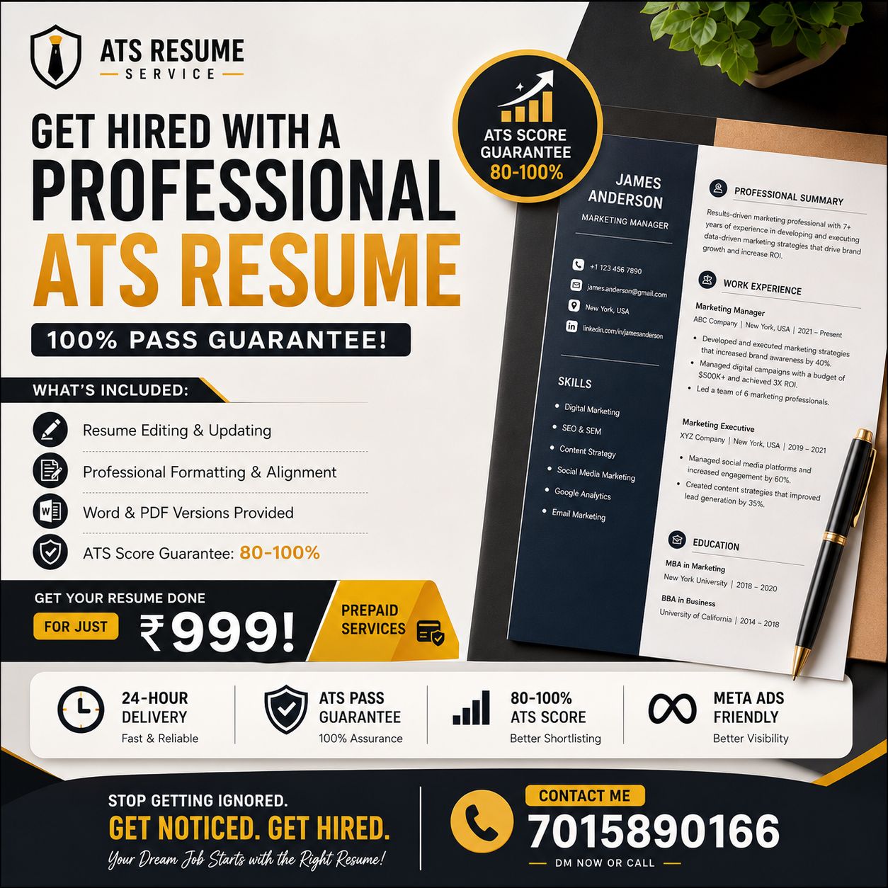ATS Resume Studio Facebook ad