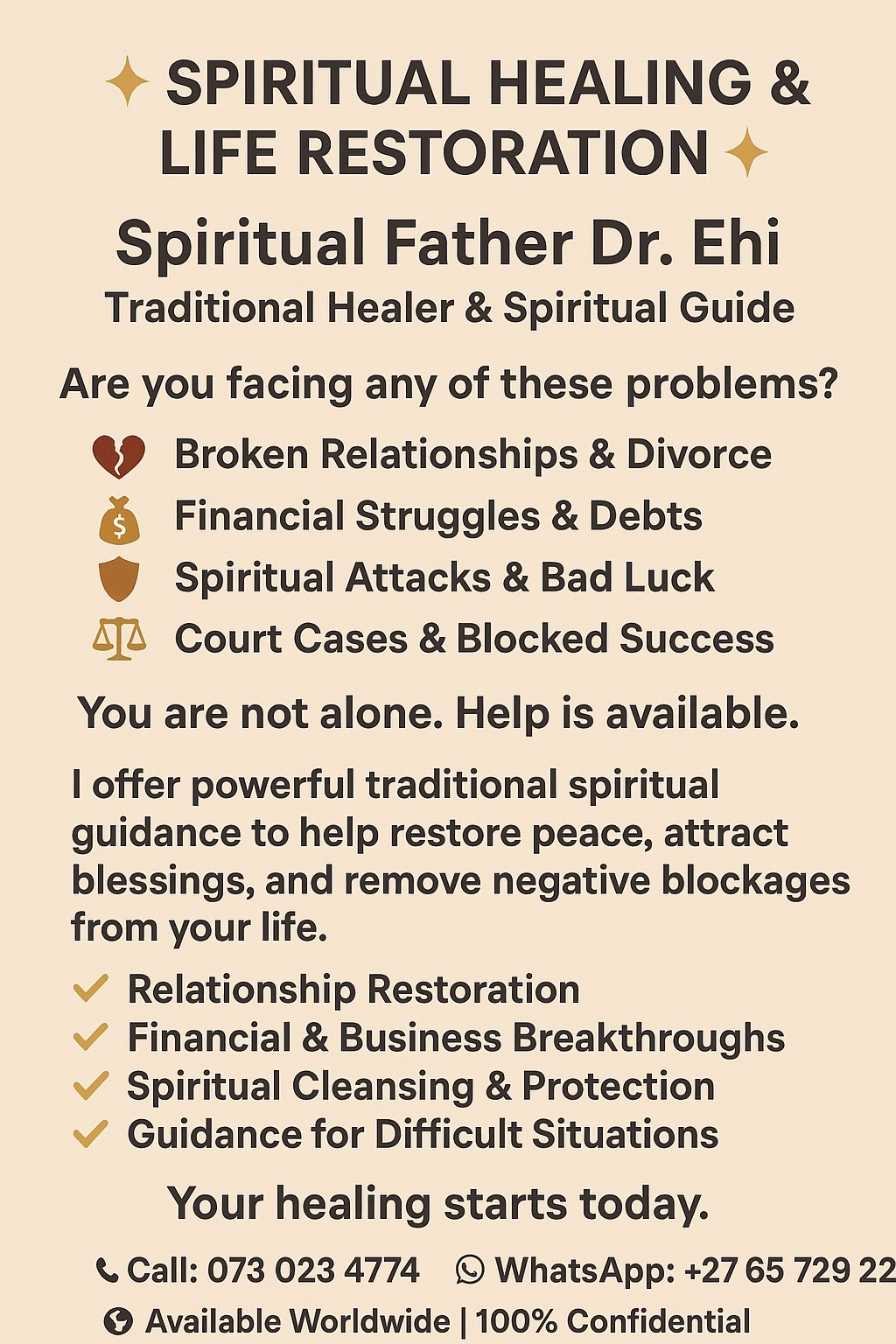 Spiritual father Dr Ehi Facebook ad