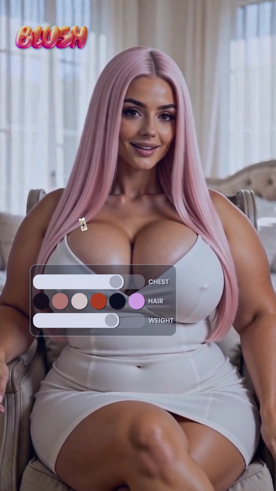 Blush: AI Dating Facebook ad: Blush: She's Waiting