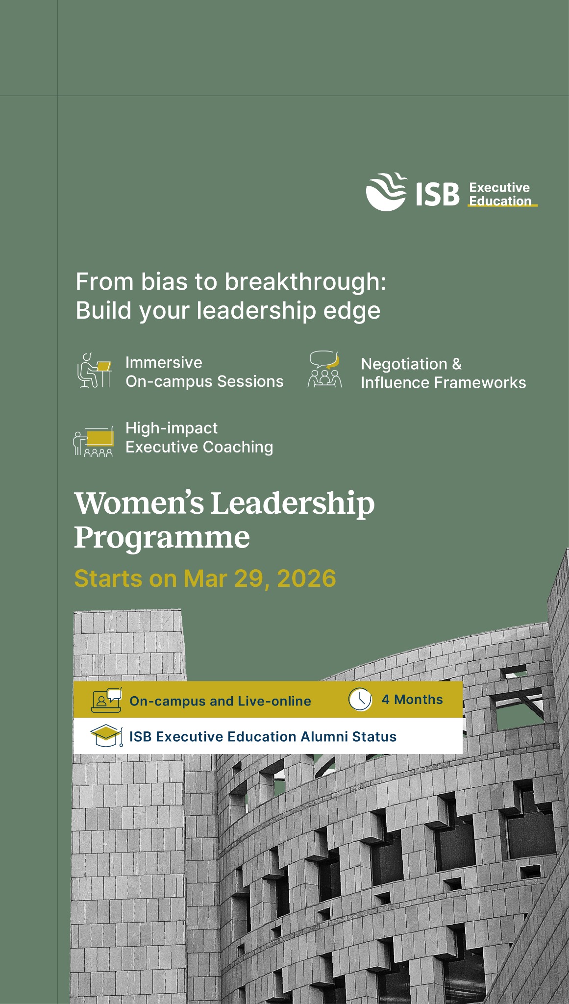 ISB Executive Education Facebook ad