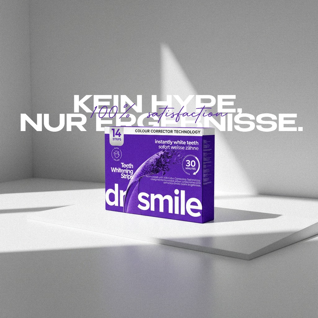 dr. smile Facebook ad: 100% Geld-zurück-Garantie