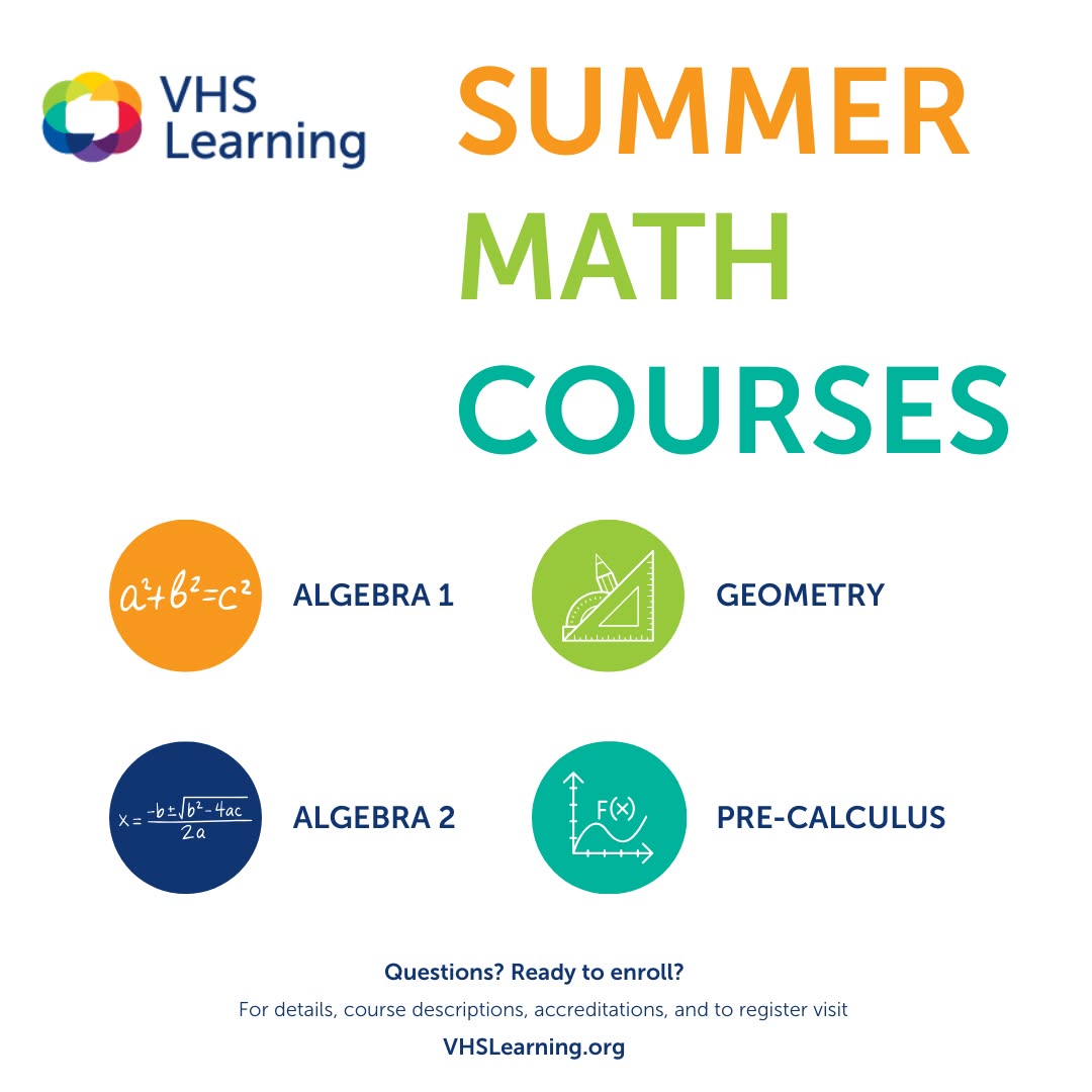 VHS Learning Facebook ad: Students can get ahead in math over the…