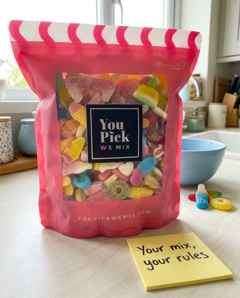 You Pick We Mix Facebook ad: Pick from 60+ sweets