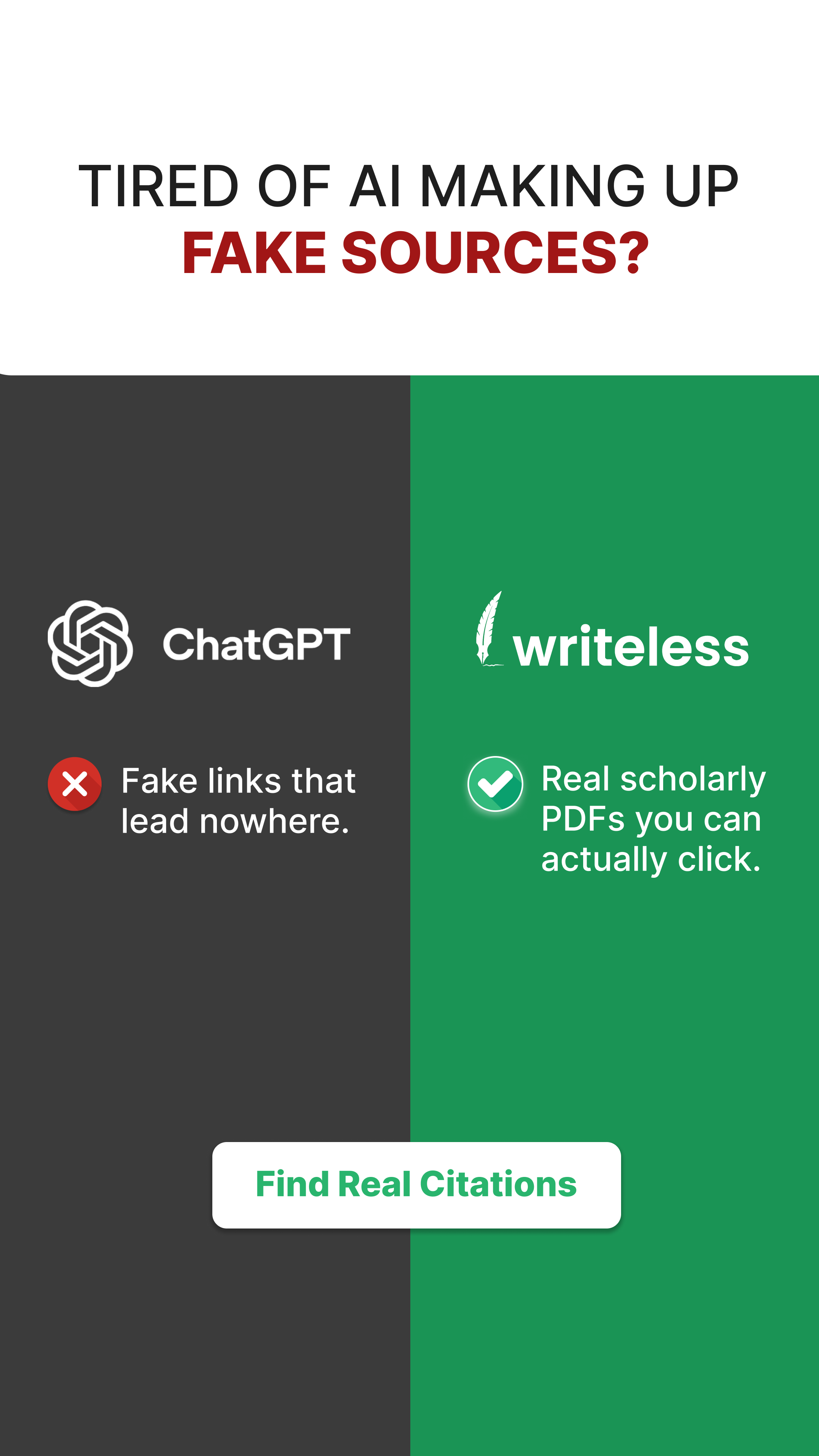 Writeless AI Facebook ad