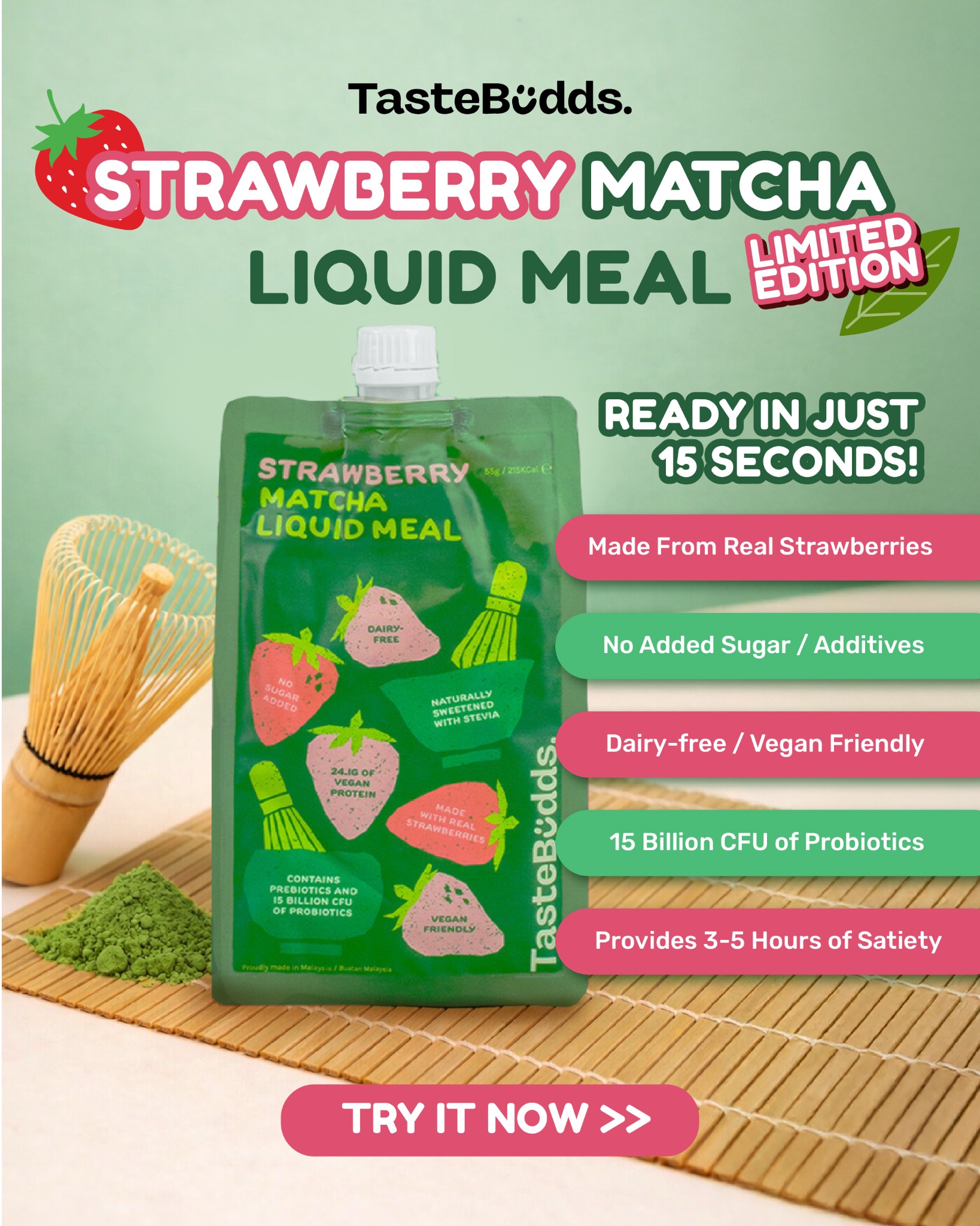 TasteBudds. Facebook ad: Malaysia's #1 Meal Replacement!