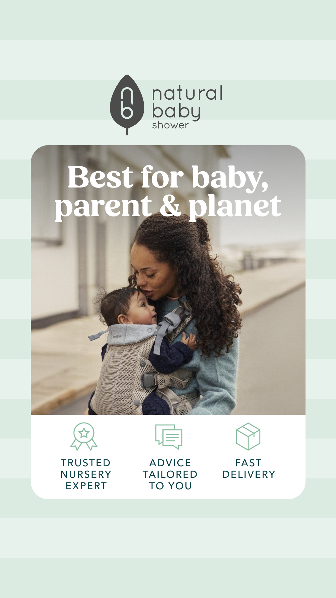 Natural Baby Shower Facebook ad