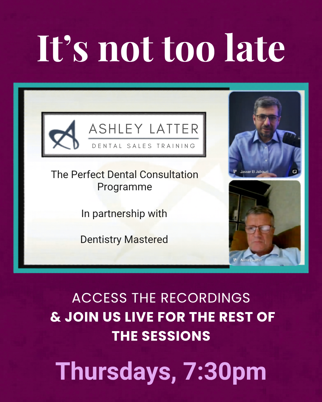 Dentistry Mastered Facebook ad: Save your seat