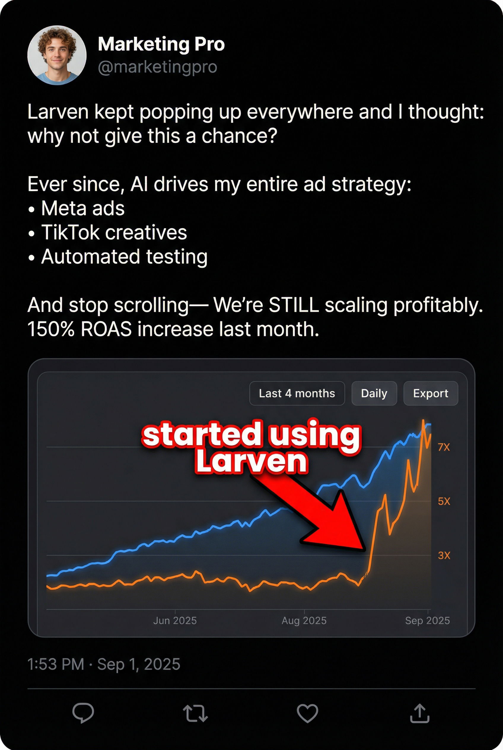 Larven AI Facebook ad