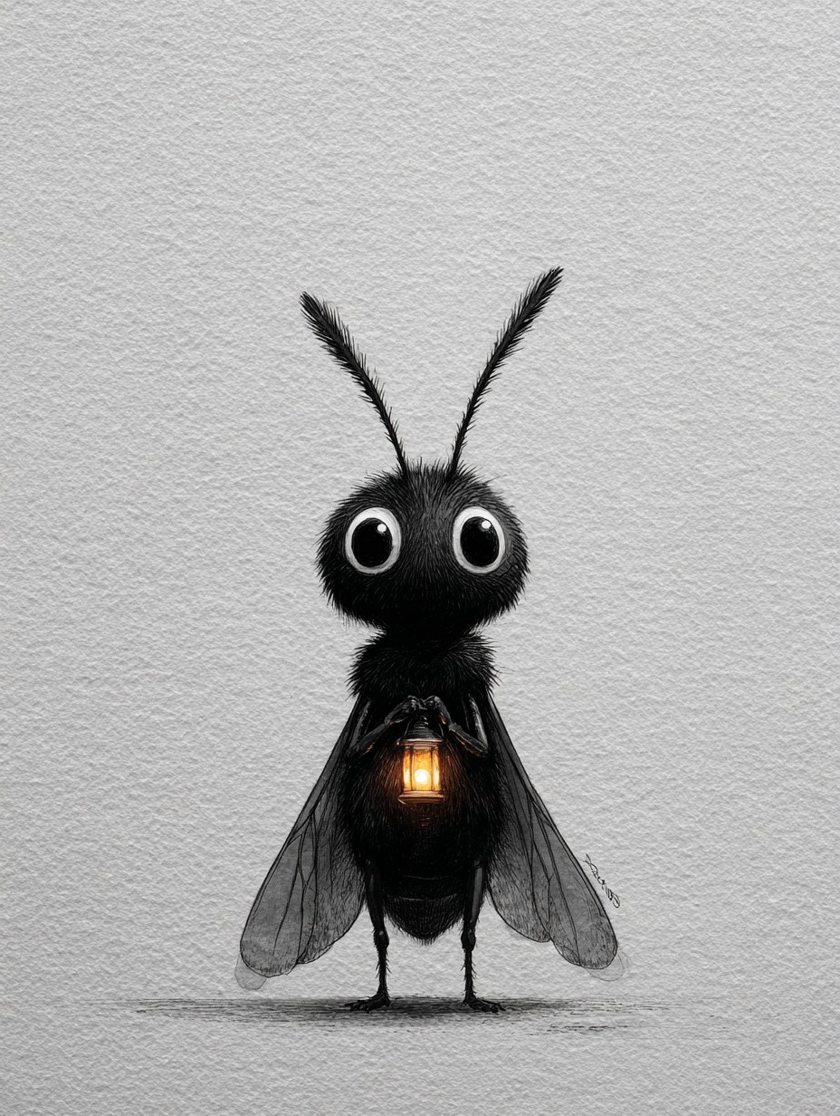 My hobby is Watercolor Facebook ad: Firefly minimalistic, black and white watercolor and ink.