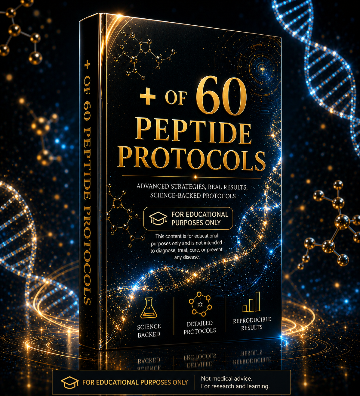 Clinical Research Protocols Facebook ad: Access a research-focused guide featuring 60+ peptide…