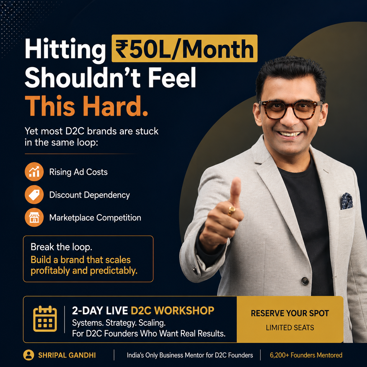 HyperScale D2C with Shripal Gandhi Facebook ad