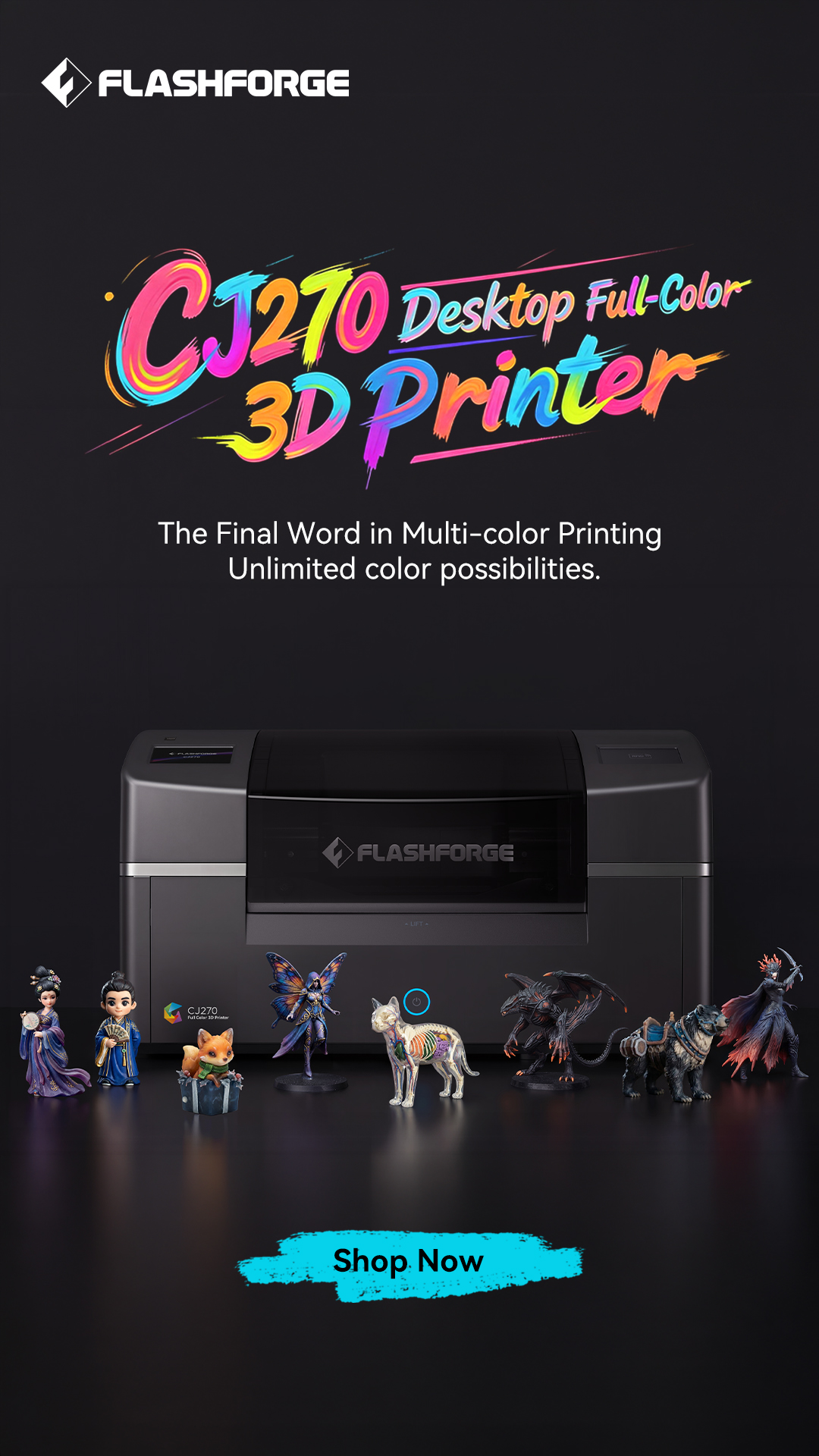 Flashforge Facebook ad: Flashforge CJ270-- Millions of Colors,One Print.The…