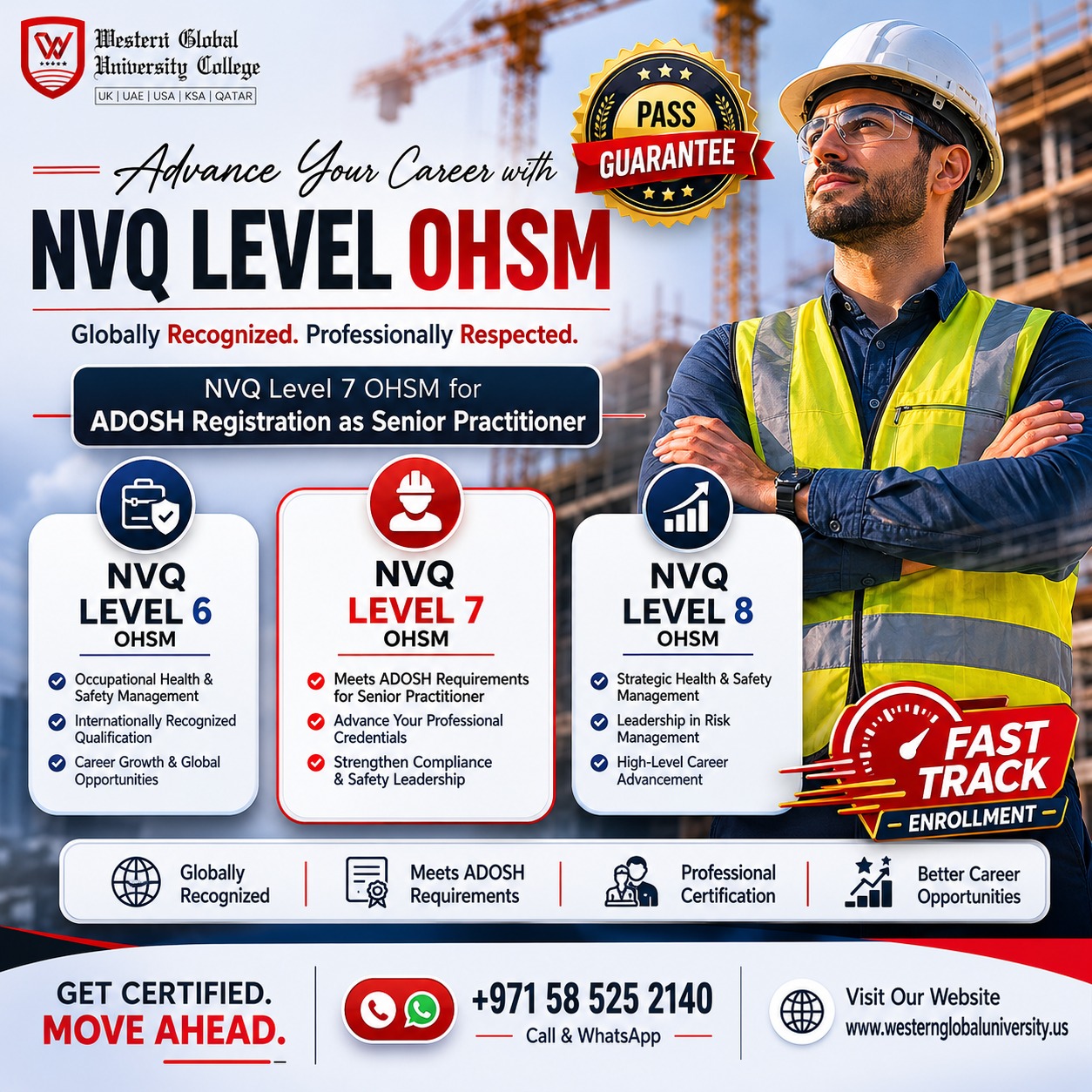 Elite Star Training Center Facebook ad: NVQ Level 6, 7 & 8 OHSM Qualifications