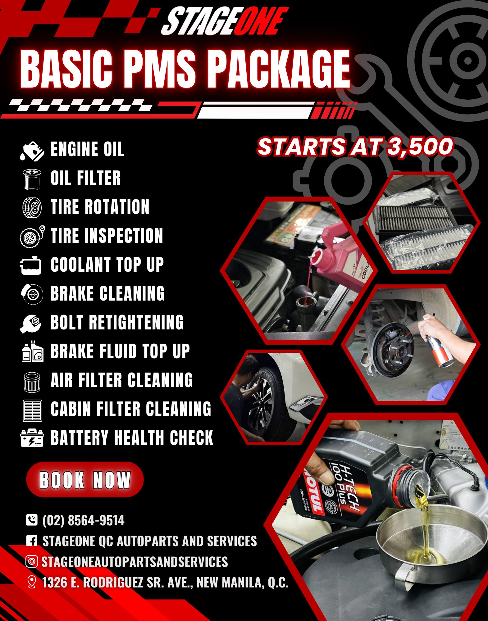 StageOne QC Autoparts and Services Facebook ad: Keep your car in top shape with our…