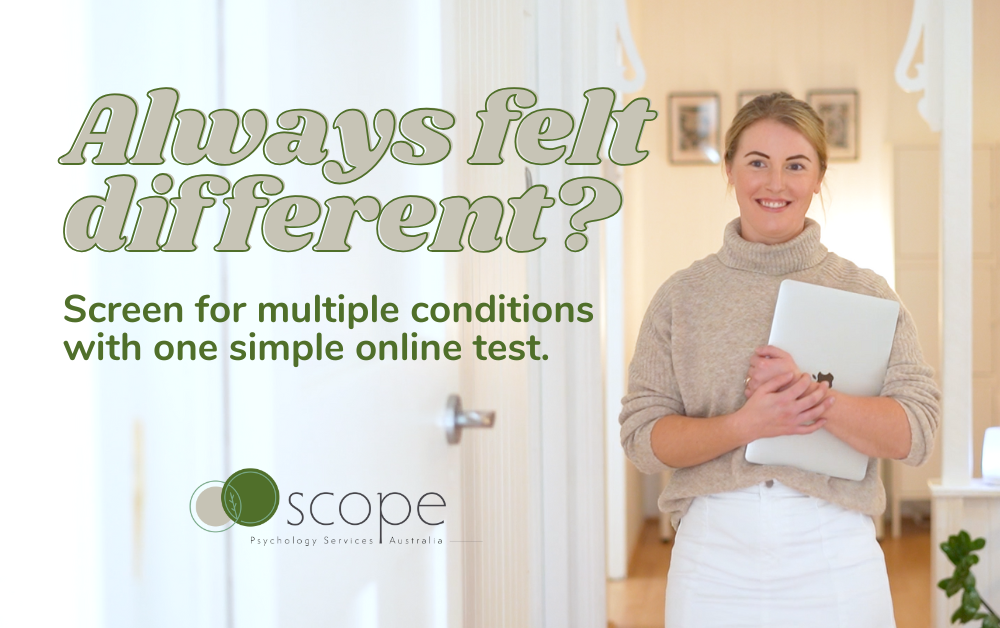 Scope Psychology Services Australia Facebook ad: Find out if you’re neurodivergent