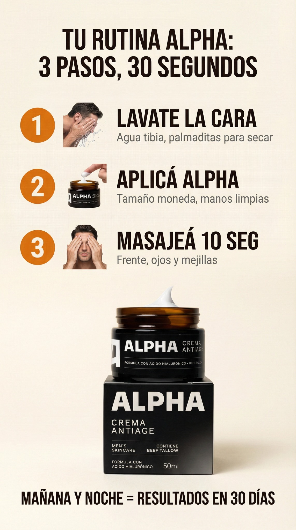 Alpha For Men Facebook ad: 1# Skincare para hombres en Argentina