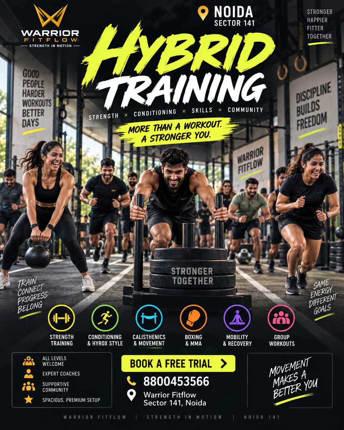 Warrior Fitflow Facebook ad: Book Your Free Trial Now!