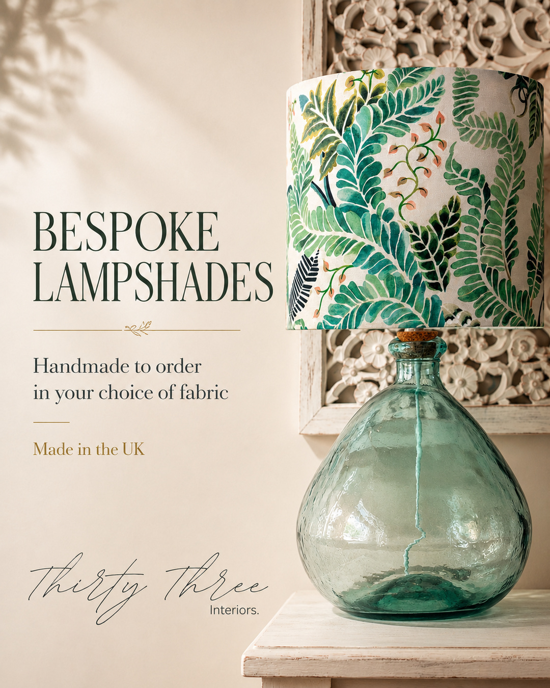 Thirty Three Interiors Facebook ad: Bespoke Lampshades Made to Order