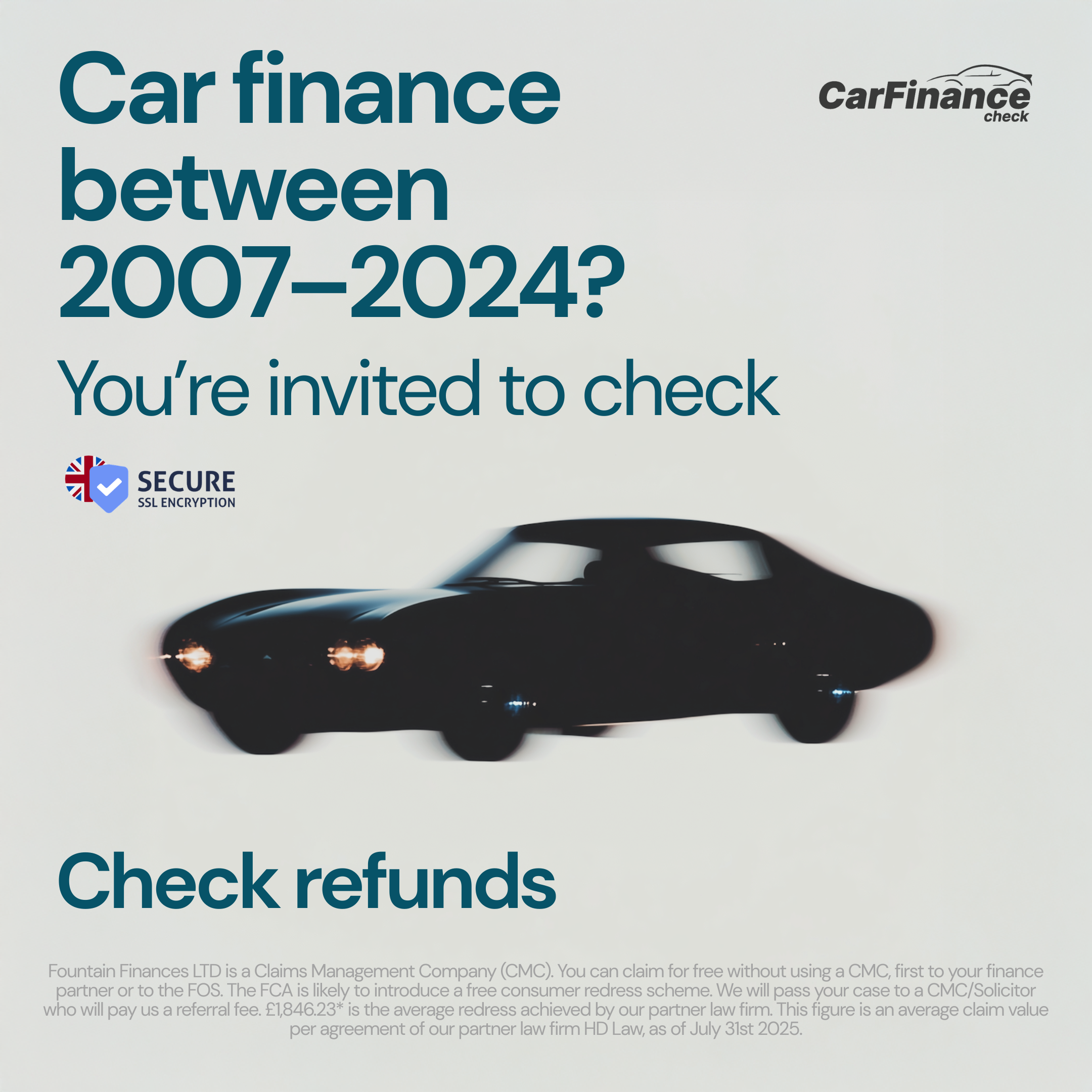 CarFinance Check Facebook ad from Mar 20, 2026