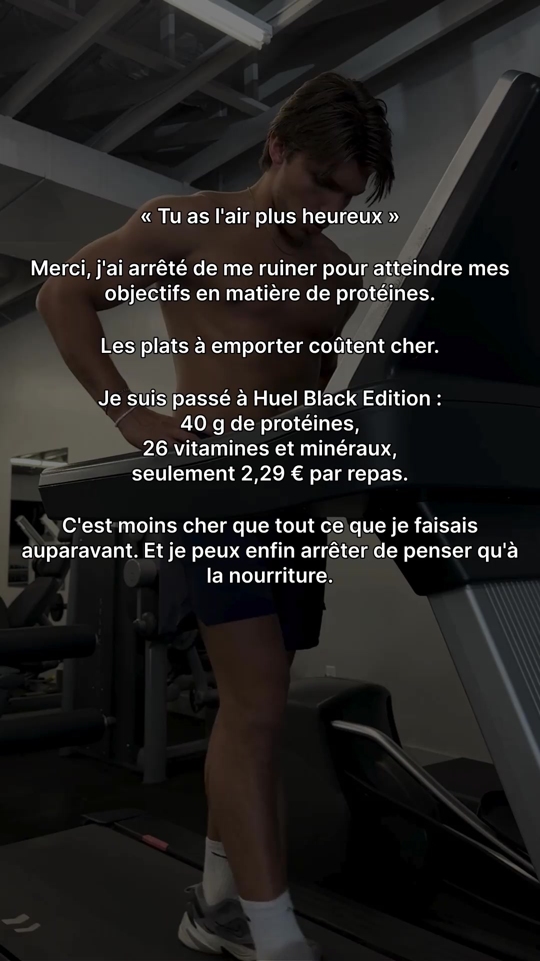 Huel Facebook ad: Des protéines en un temps record