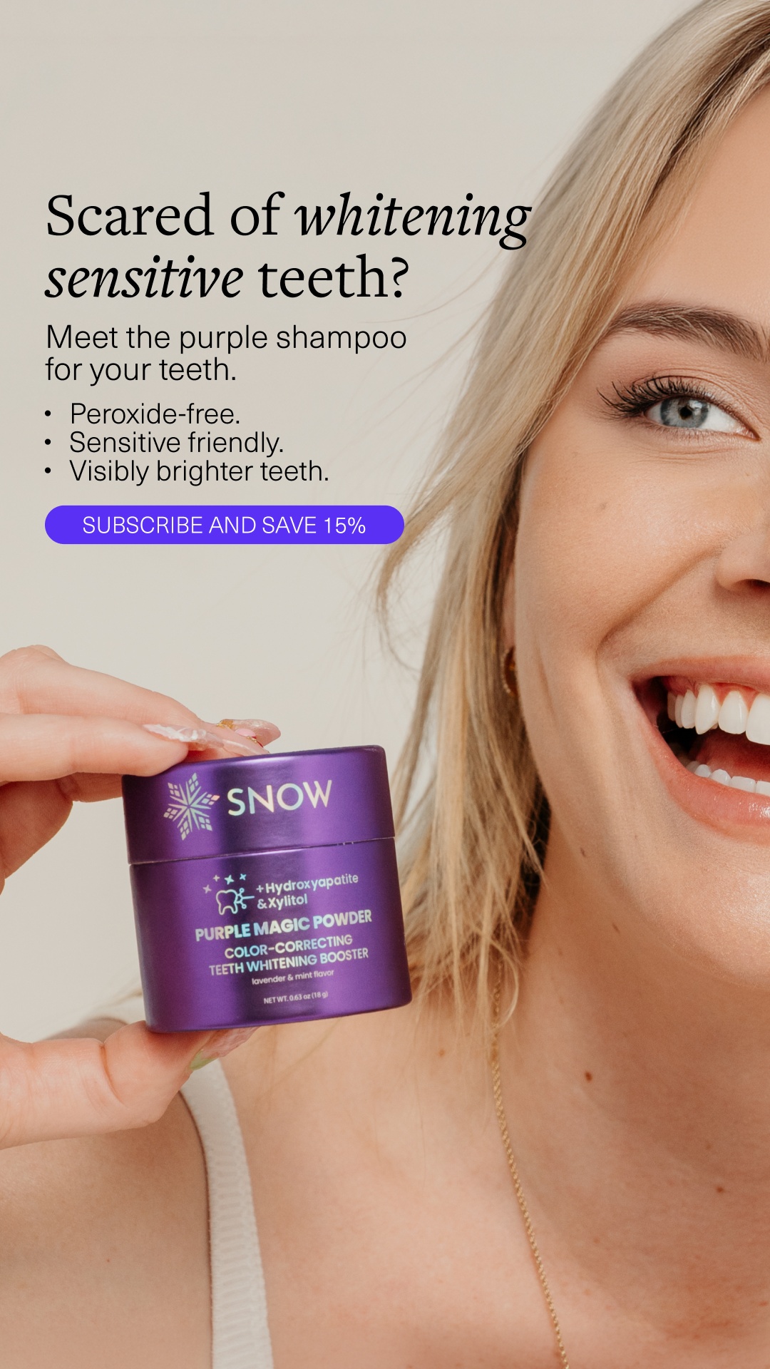SNOW Teeth Whitening Facebook ad