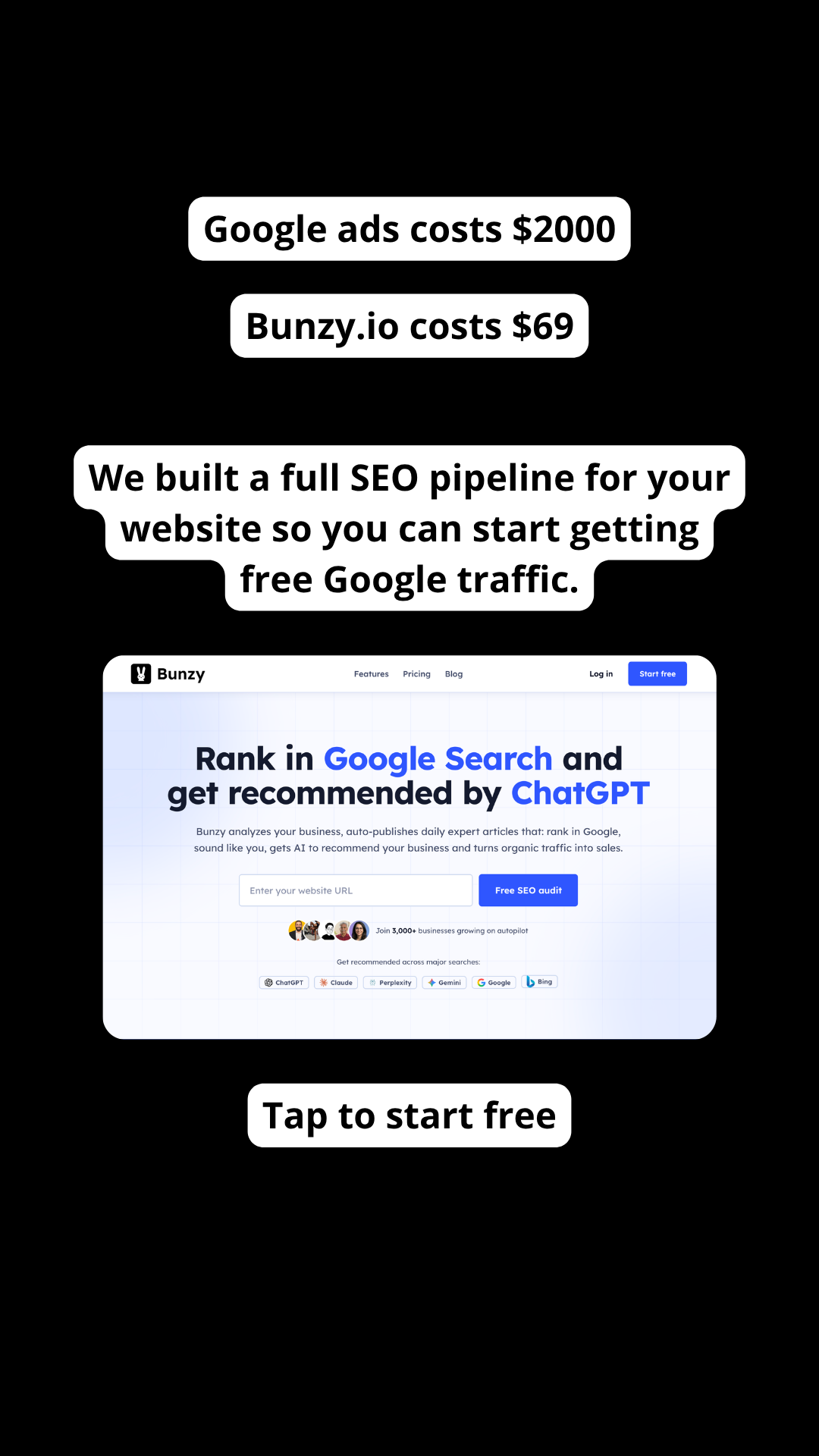 Bunzy Facebook ad