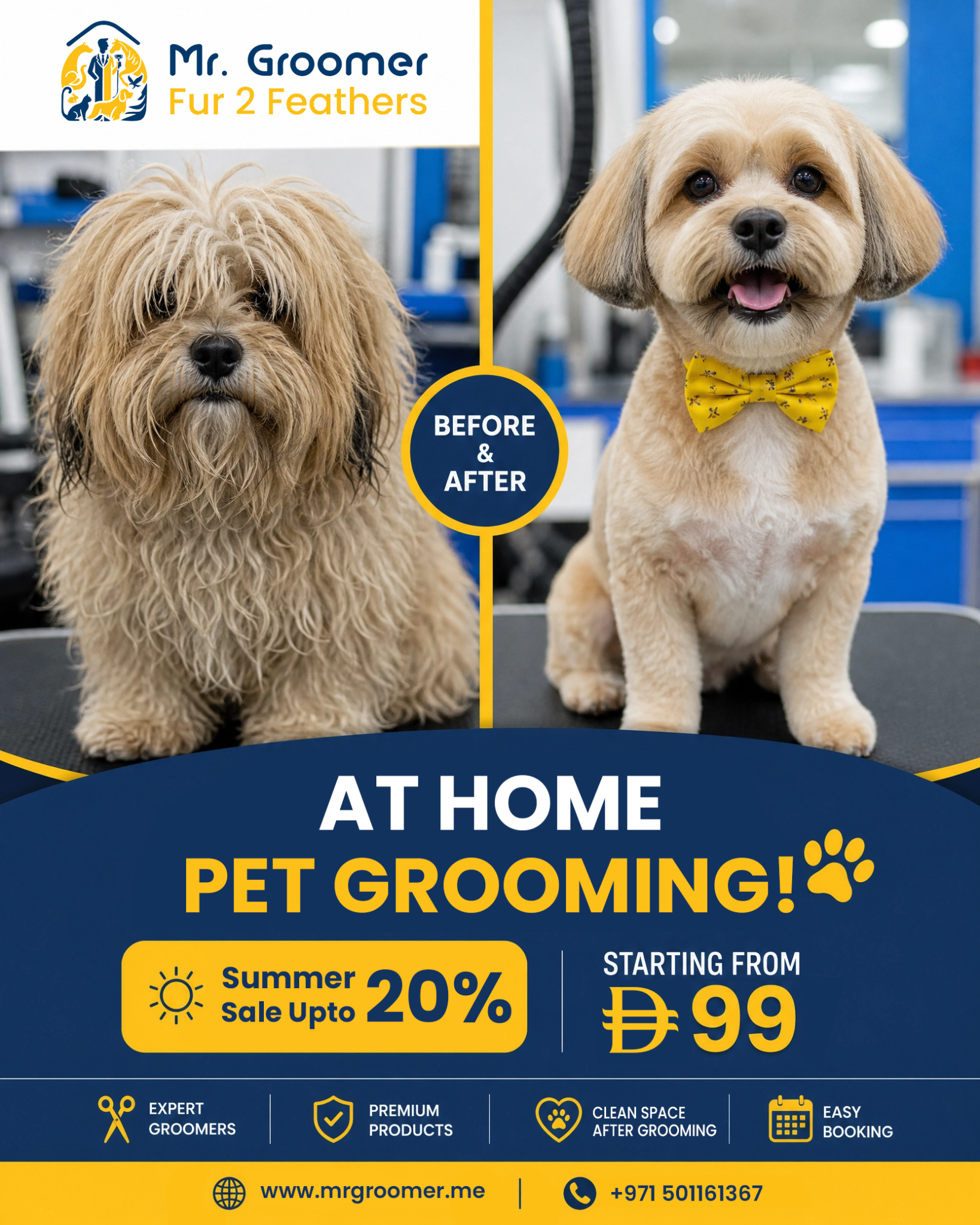 Mr. Groomer - Professional Pet Grooming at Home Facebook ad