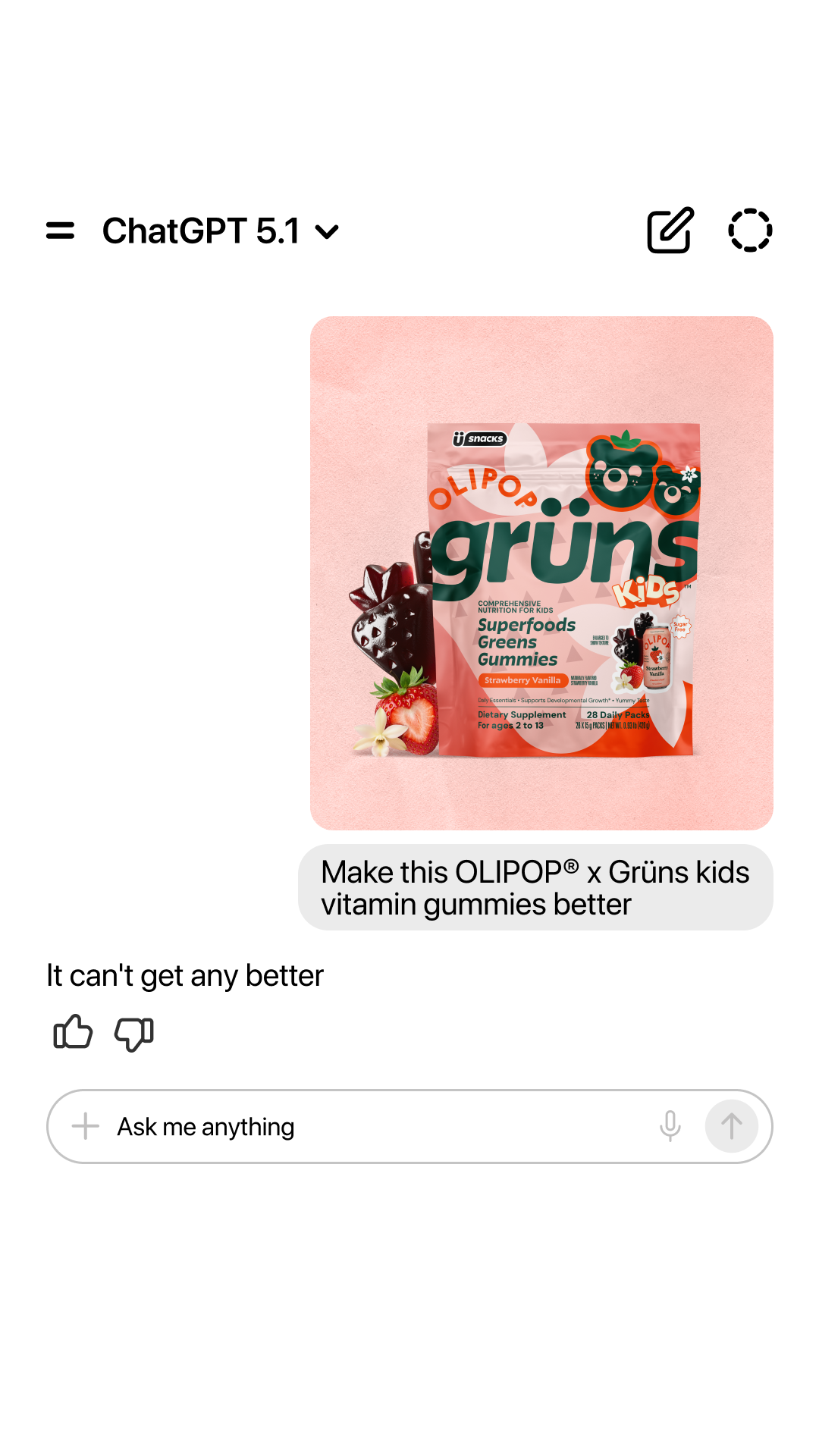 Grüns Kids Facebook ad