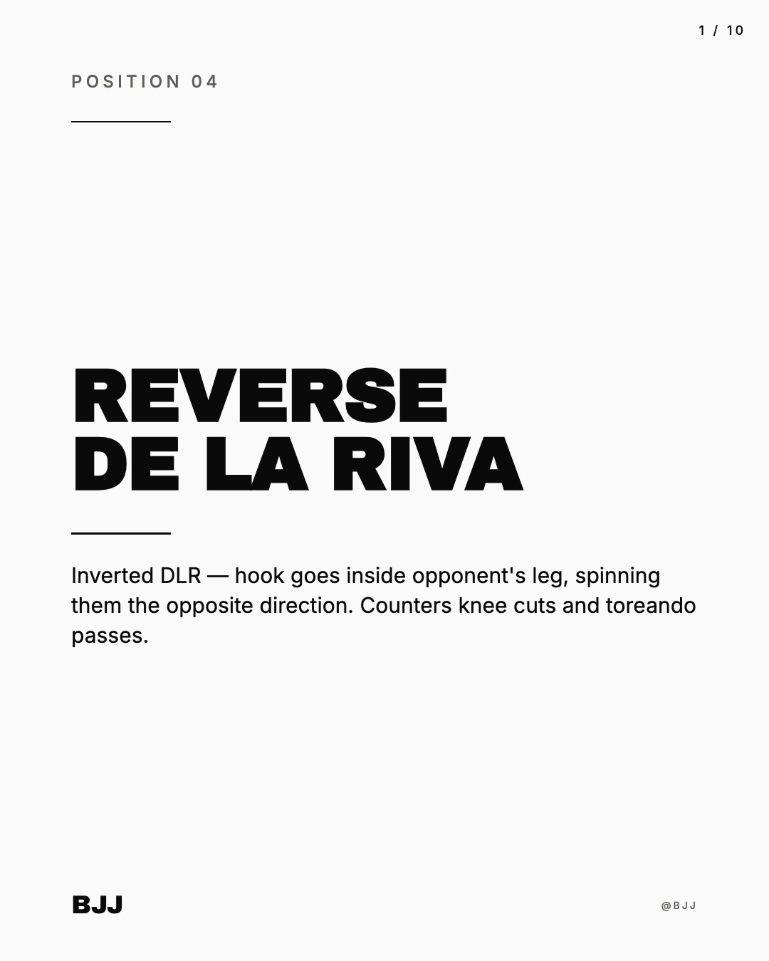 bjj Facebook ad: Position 04: Reverse De la Riva.