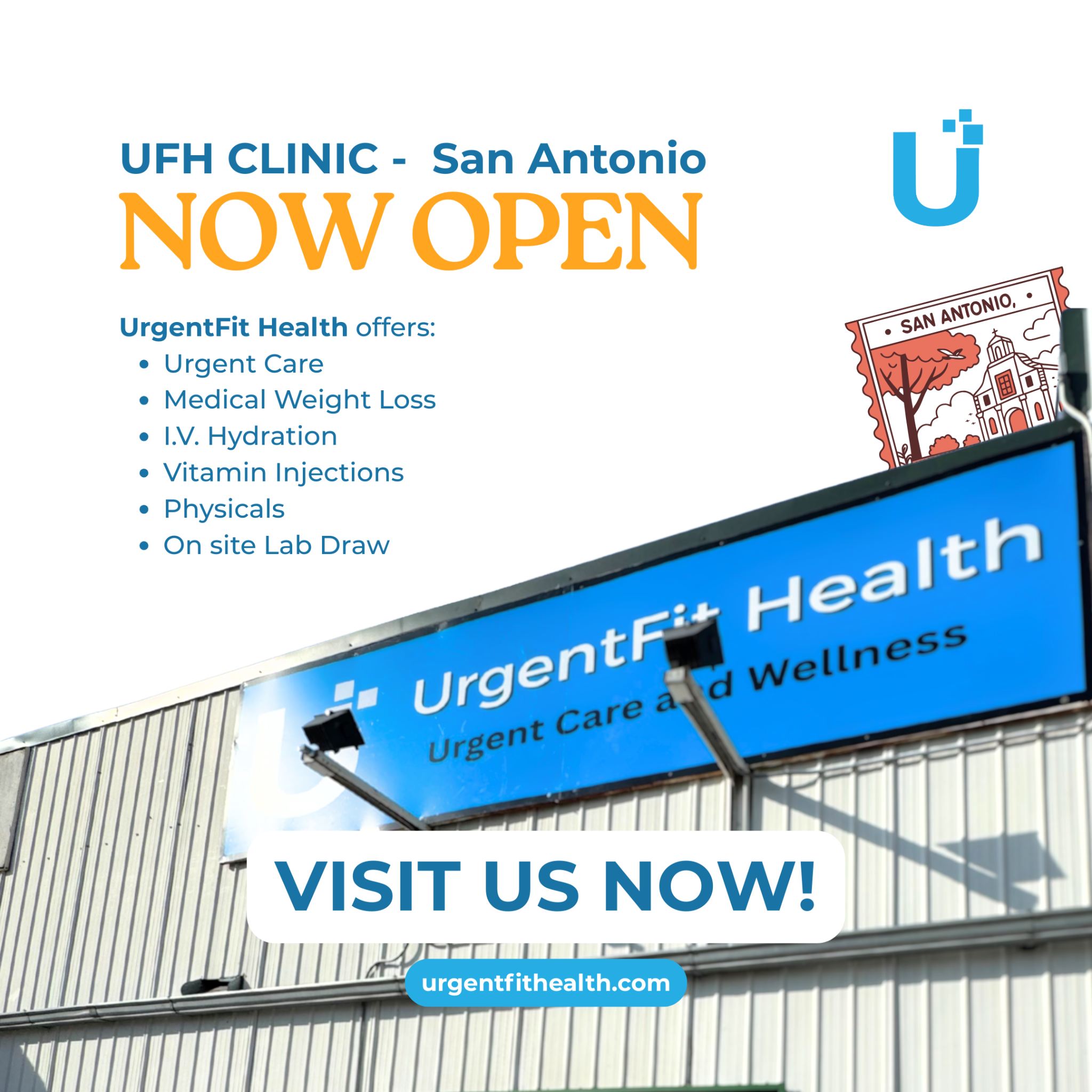 UrgentFit Health Facebook ad: New Clinic in San Antonio, Texas