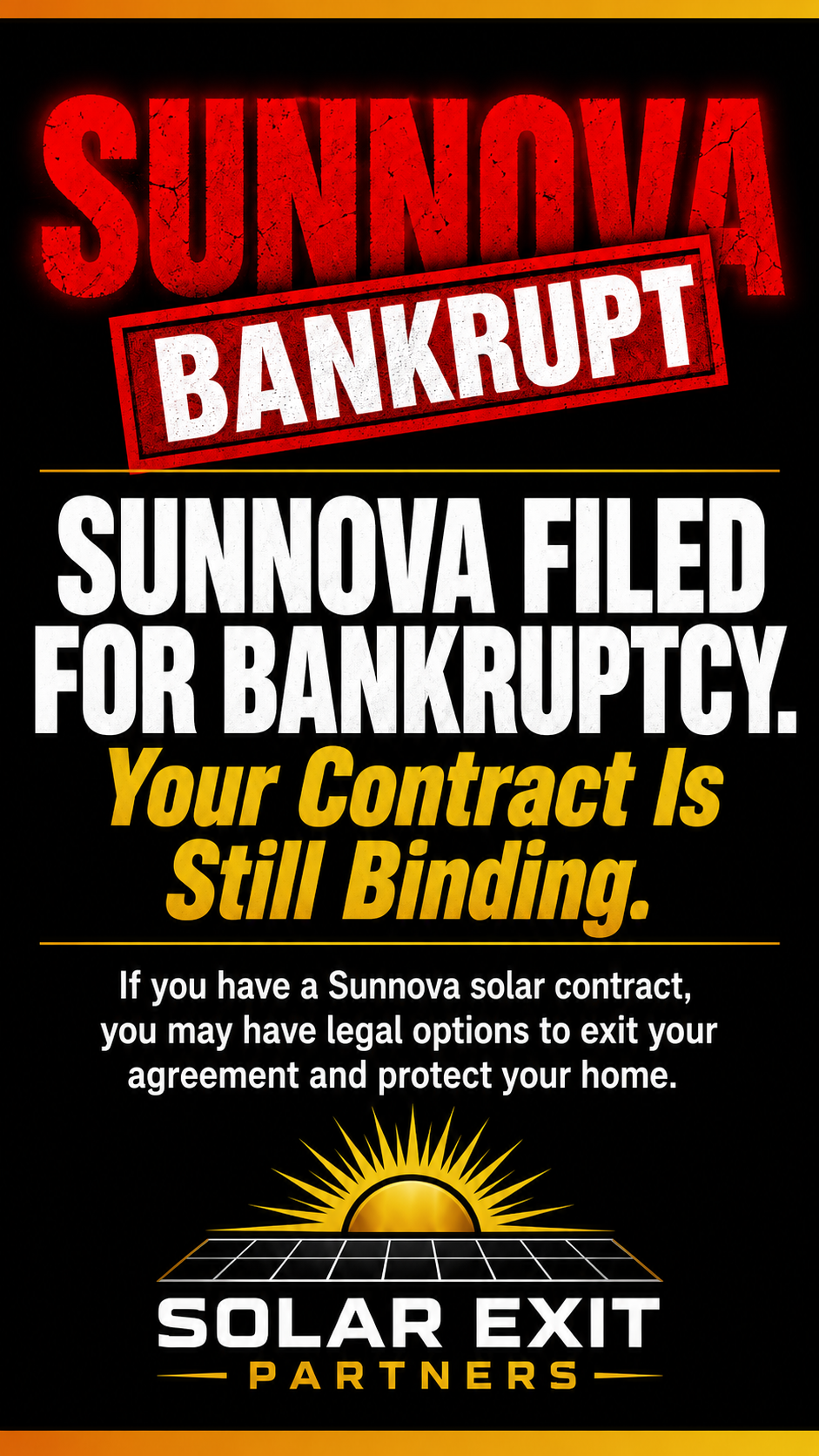 Solar Exit Partners Facebook ad from Aug 3, 2026