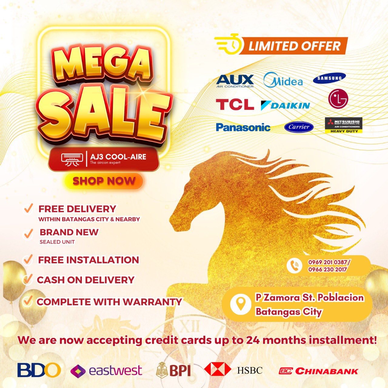 AJ3 Cool-Aire Batangas Facebook ad: EXTENDED SUPER 2026 PROMO SALE SALE TIL SUPPLIES…