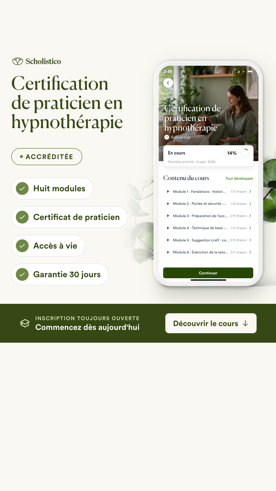 Scholistico en Français Facebook ad: Une pratique bâtie sur la conversation