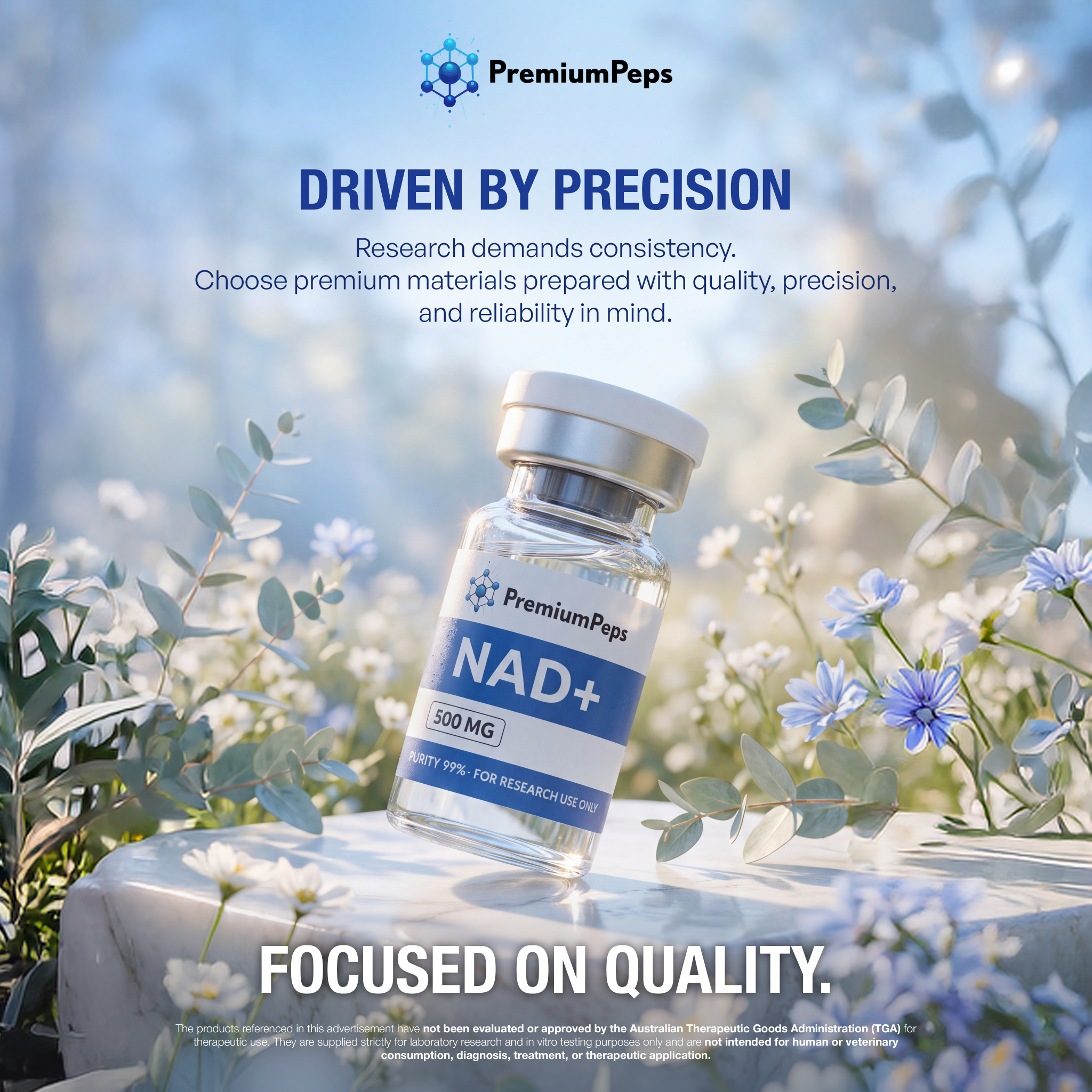 Premium Peptides Facebook ad: Explore PremiumPeps
